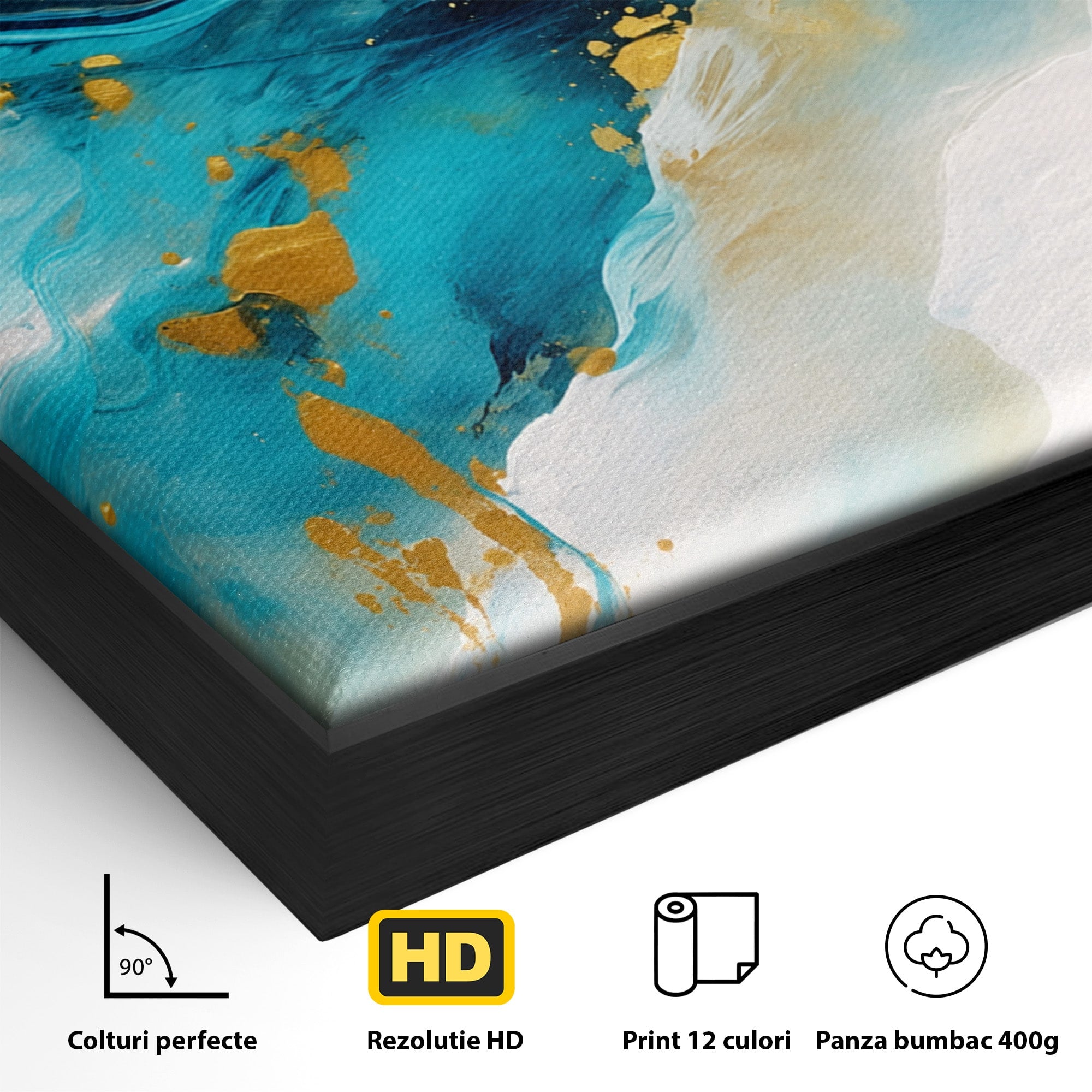 Tablou Canvas Premium LuxCanva® C1324, Valuri Abstracte, Abstract, Valuri, Arta Moderna, Living, Birou, Culori Vibrante