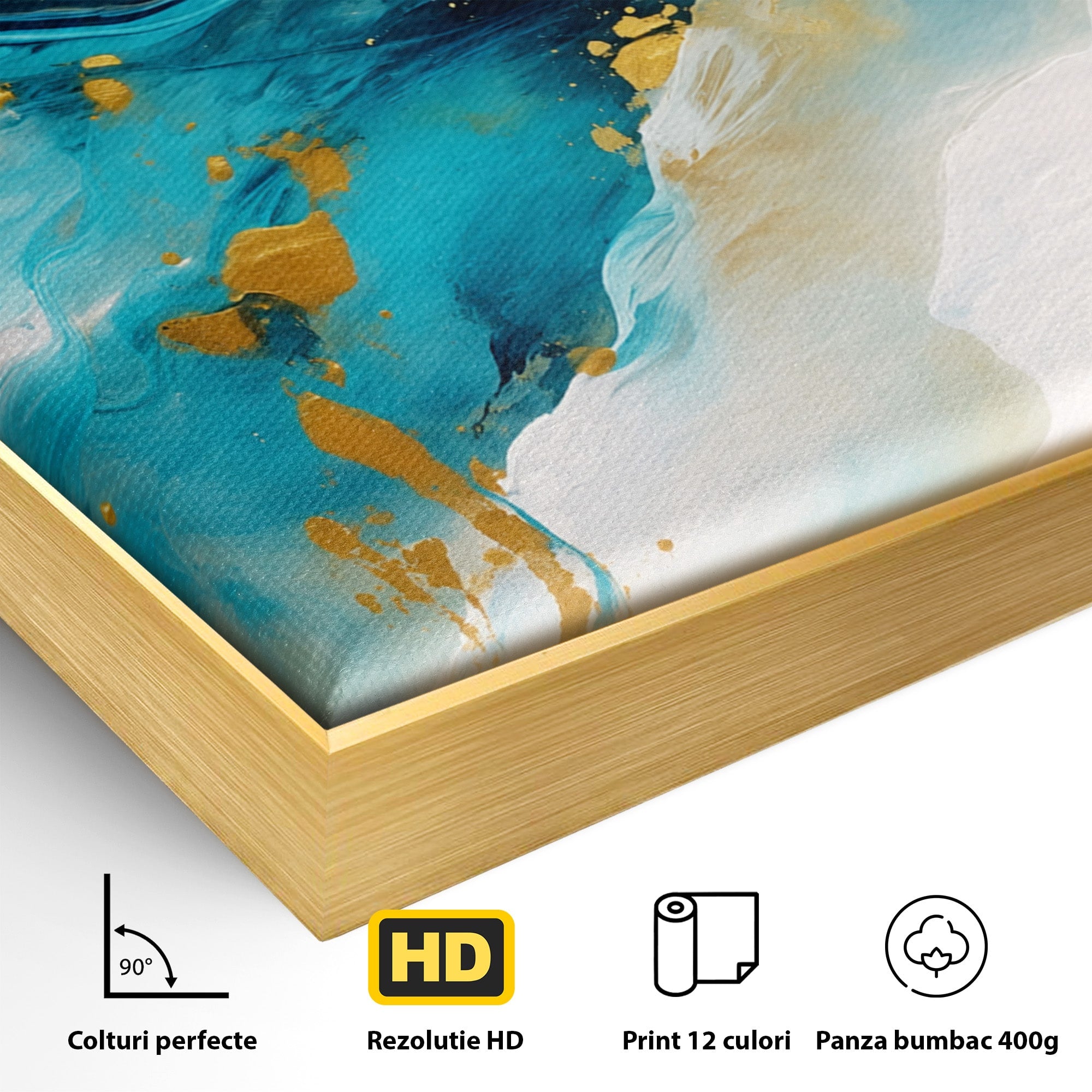Tablou Canvas Premium LuxCanva® C1324, Valuri Abstracte, Abstract, Valuri, Arta Moderna, Living, Birou, Culori Vibrante