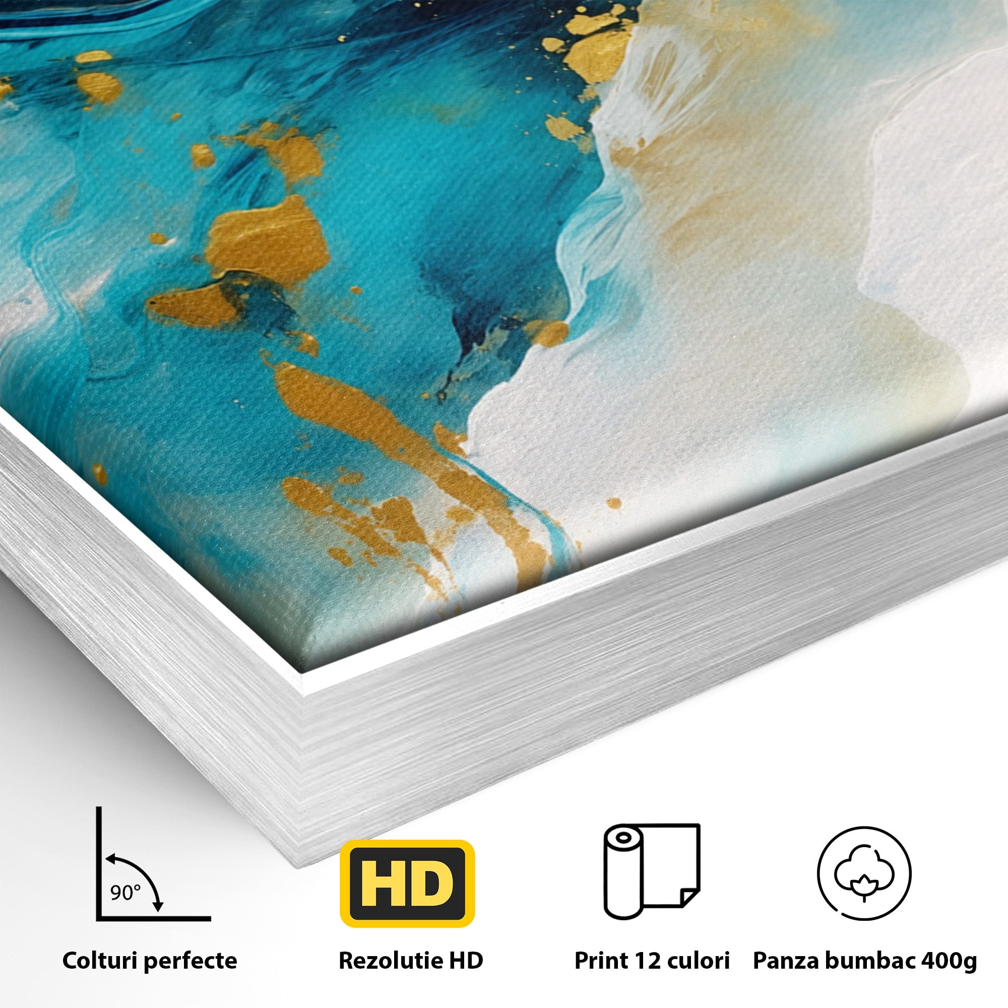 Tablou Canvas Premium LuxCanva® C1324, Valuri Abstracte, Abstract, Valuri, Arta Moderna, Living, Birou, Culori Vibrante