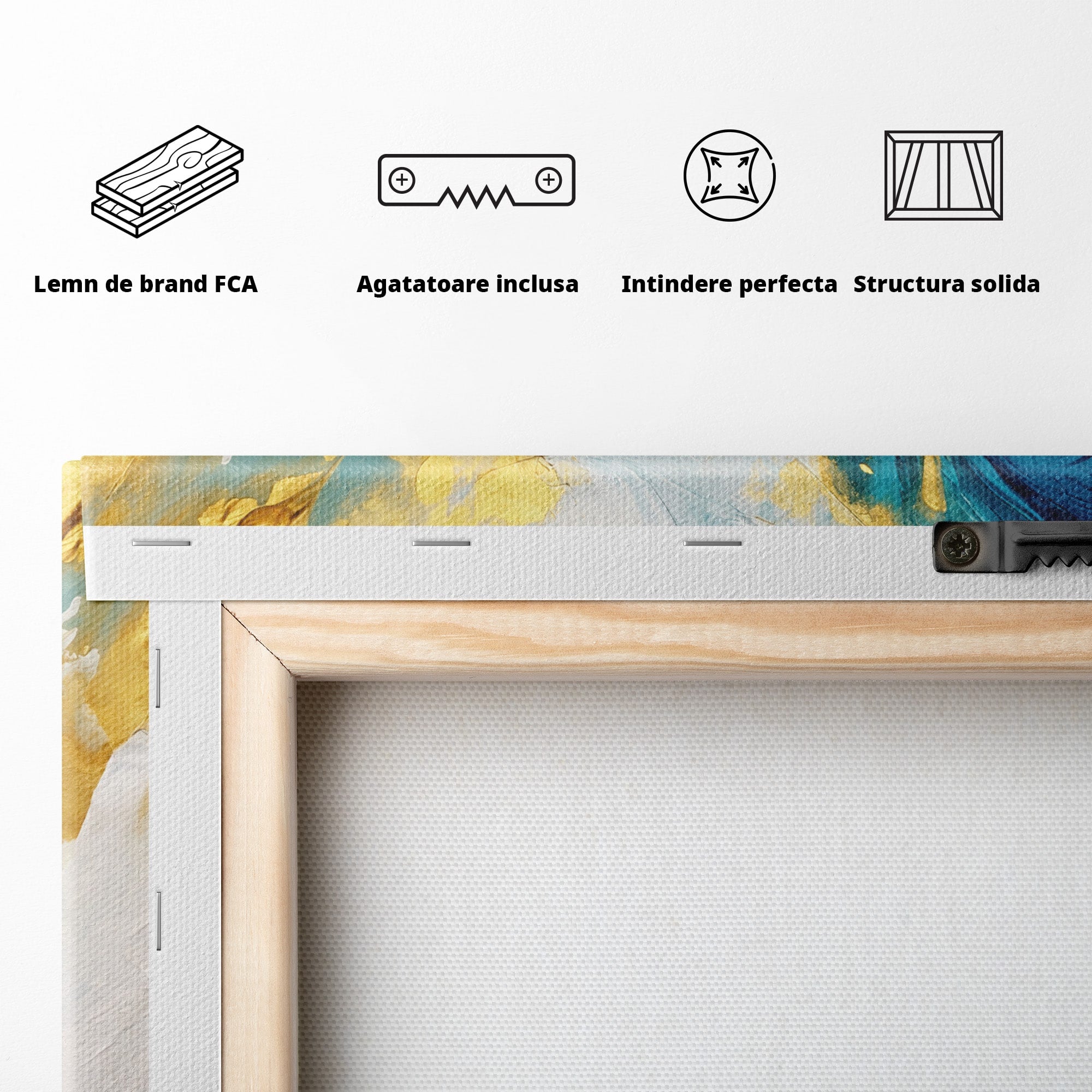 Tablou Canvas Premium LuxCanva® C1324, Valuri Abstracte, Abstract, Valuri, Arta Moderna, Living, Birou, Culori Vibrante