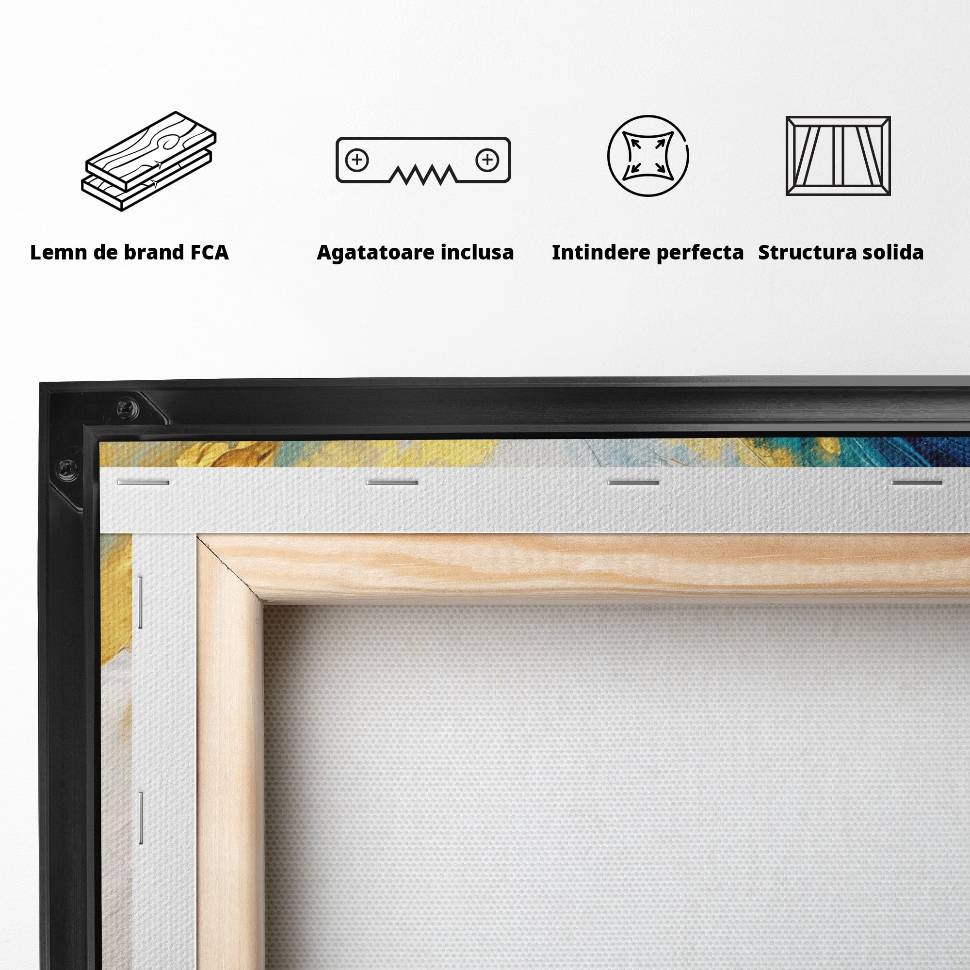 Tablou Canvas Premium LuxCanva® C1324, Valuri Abstracte, Abstract, Valuri, Arta Moderna, Living, Birou, Culori Vibrante