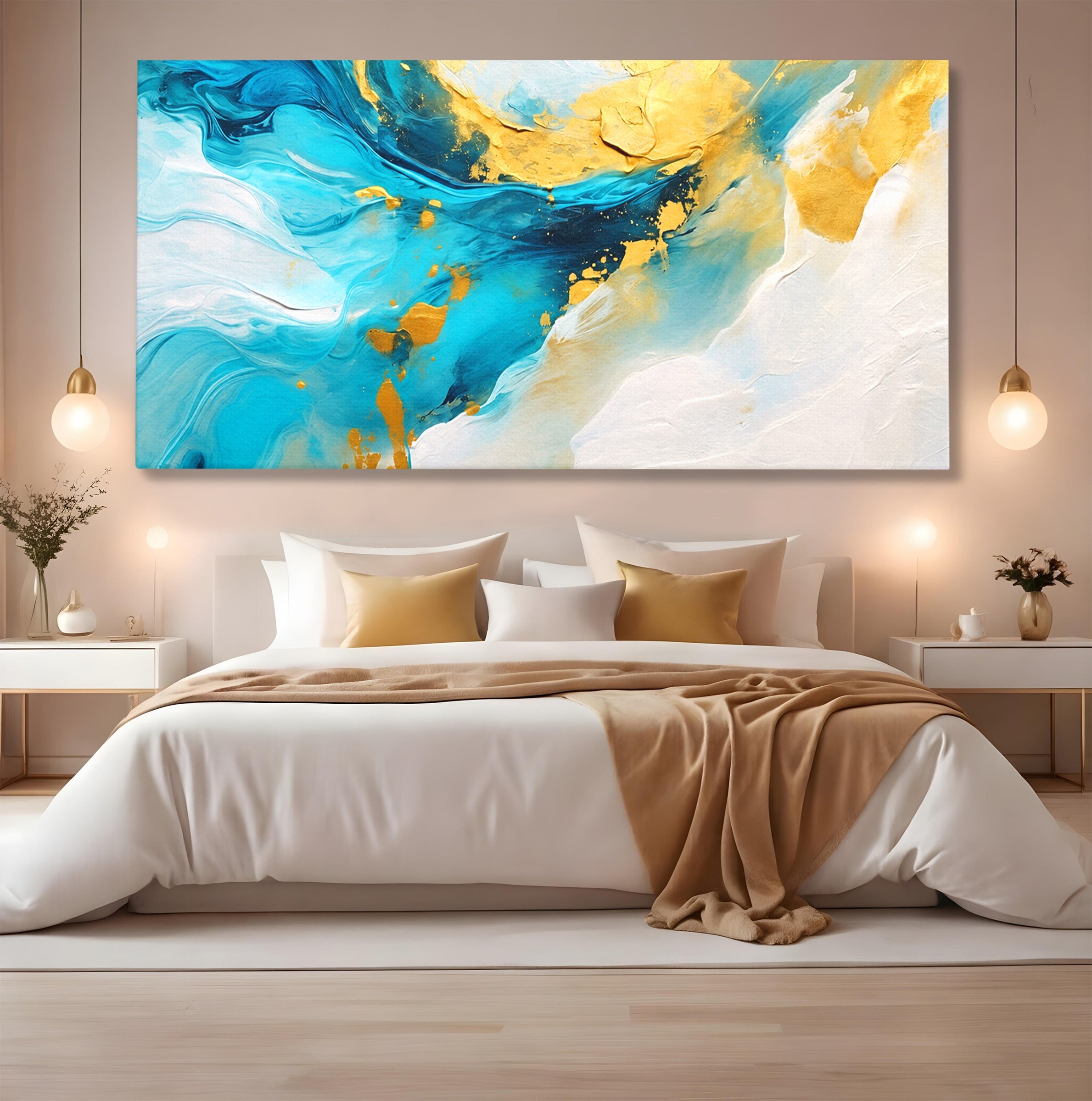 Tablou Canvas Premium LuxCanva® C1324, Valuri Abstracte, Abstract, Valuri, Arta Moderna, Living, Birou, Culori Vibrante