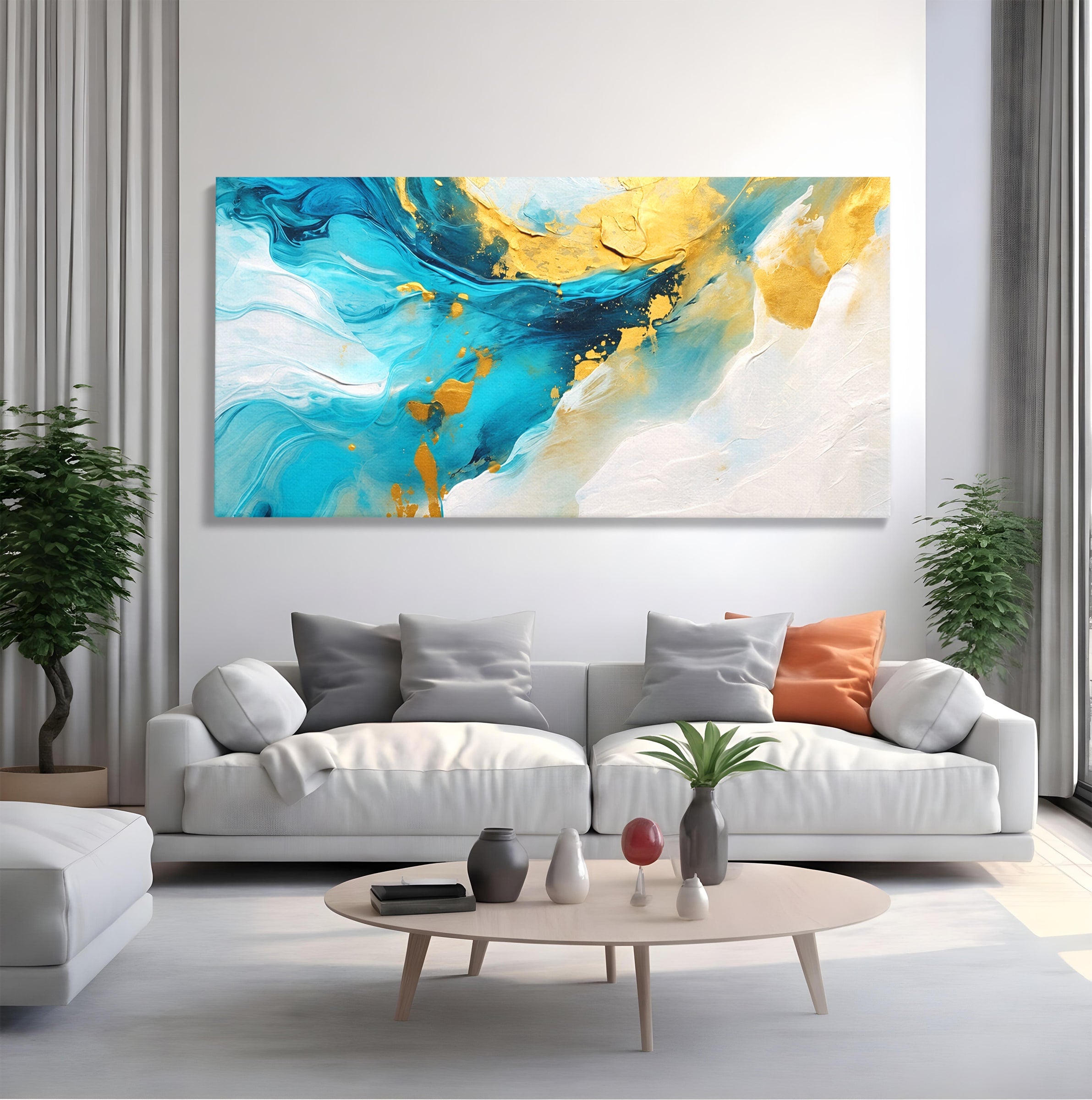 Tablou Canvas Premium LuxCanva® C1324, Valuri Abstracte, Abstract, Valuri, Arta Moderna, Living, Birou, Culori Vibrante
