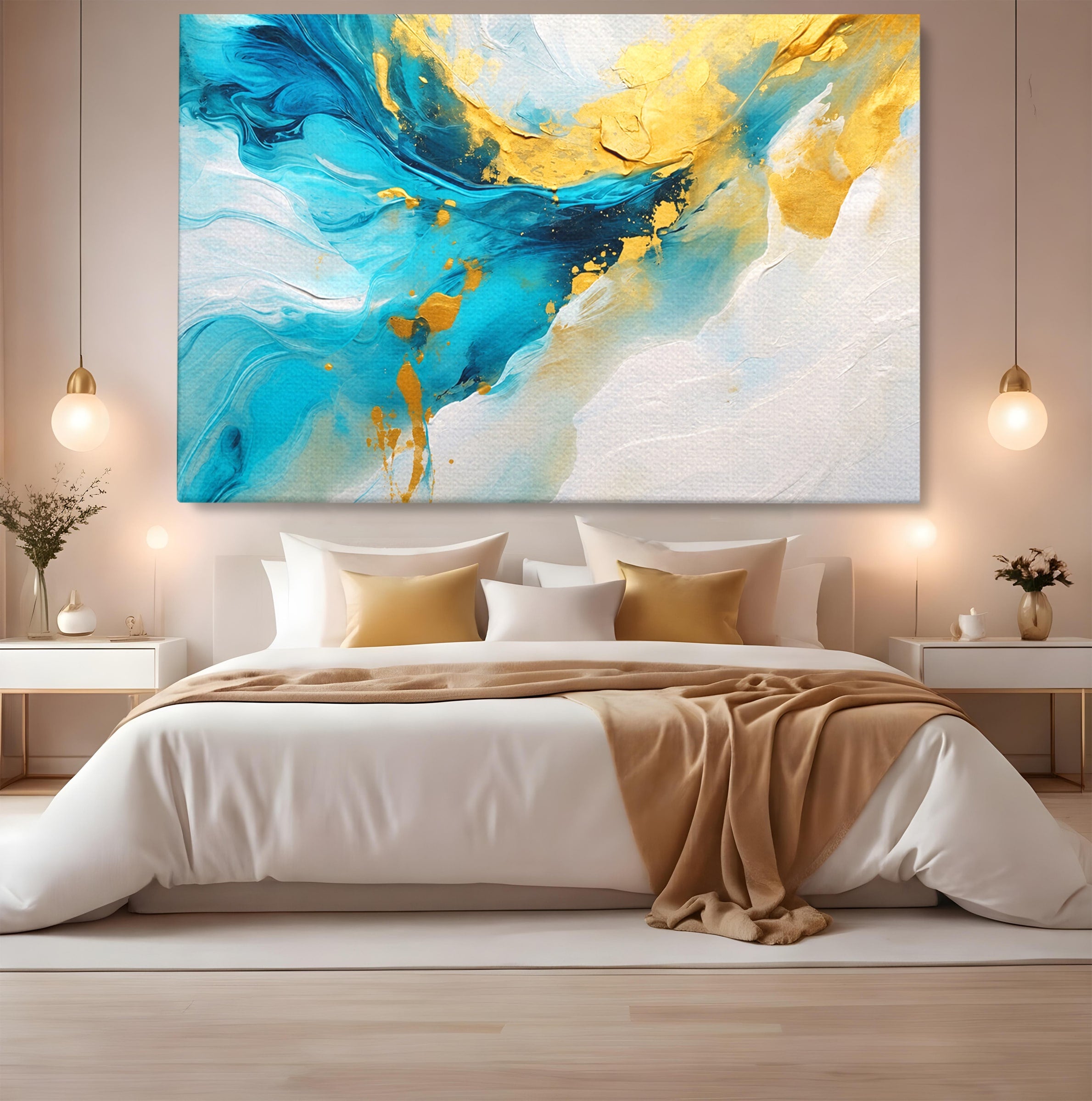 Tablou Canvas Premium LuxCanva® C1324, Valuri Abstracte, Abstract, Valuri, Arta Moderna, Living, Birou, Culori Vibrante