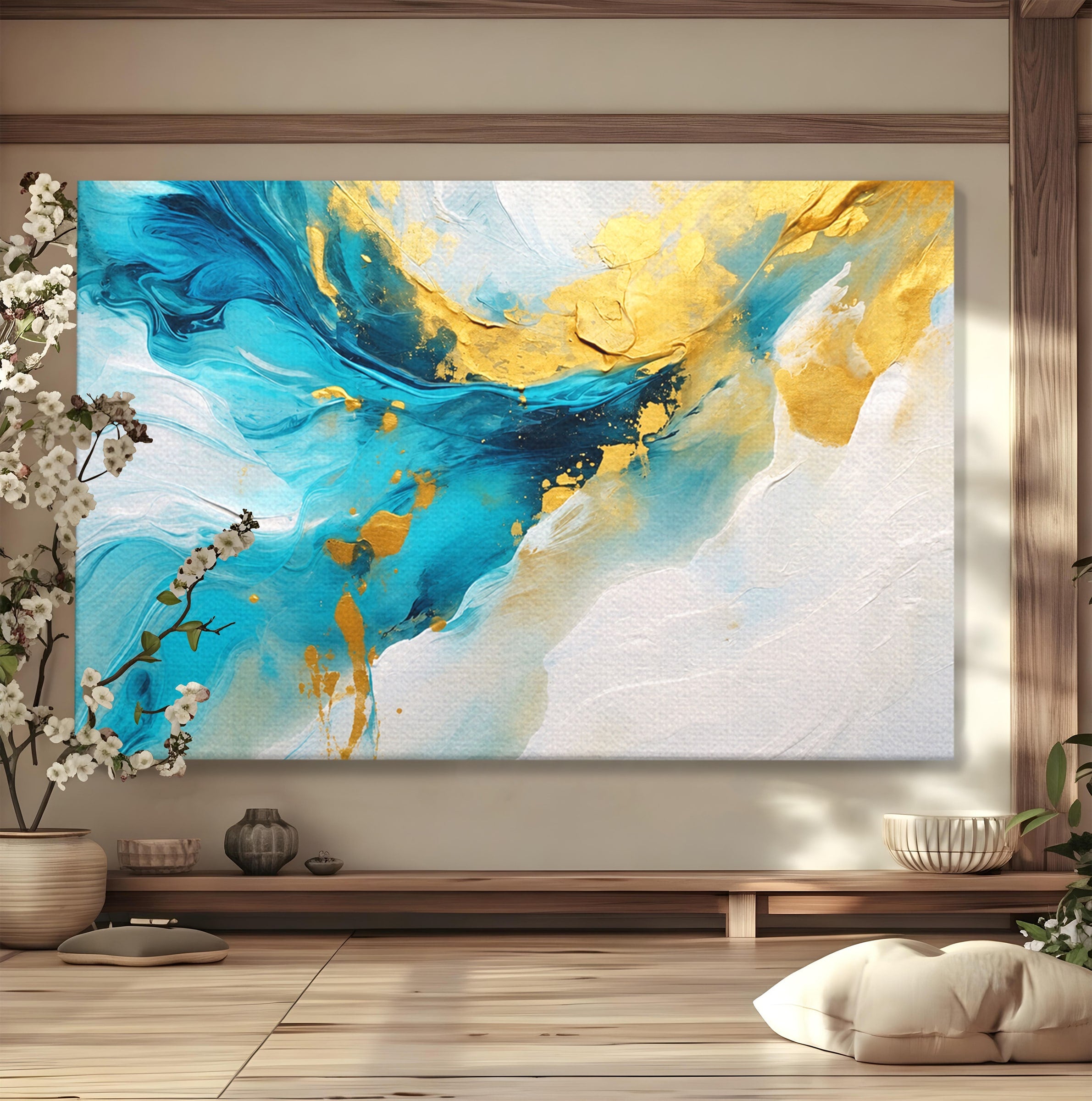 Tablou Canvas Premium LuxCanva® C1324, Valuri Abstracte, Abstract, Valuri, Arta Moderna, Living, Birou, Culori Vibrante