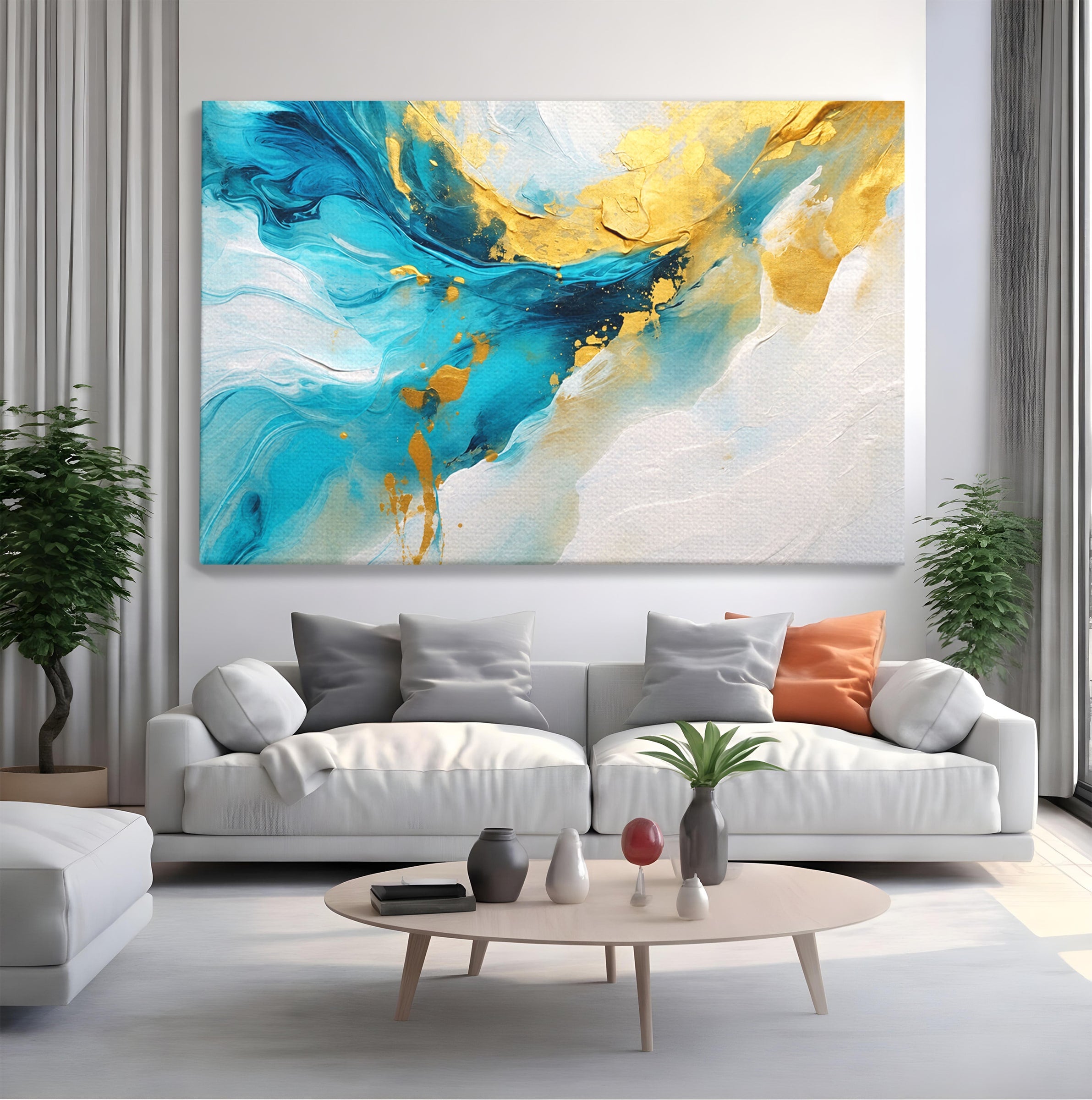 Tablou Canvas Premium LuxCanva® C1324, Valuri Abstracte, Abstract, Valuri, Arta Moderna, Living, Birou, Culori Vibrante