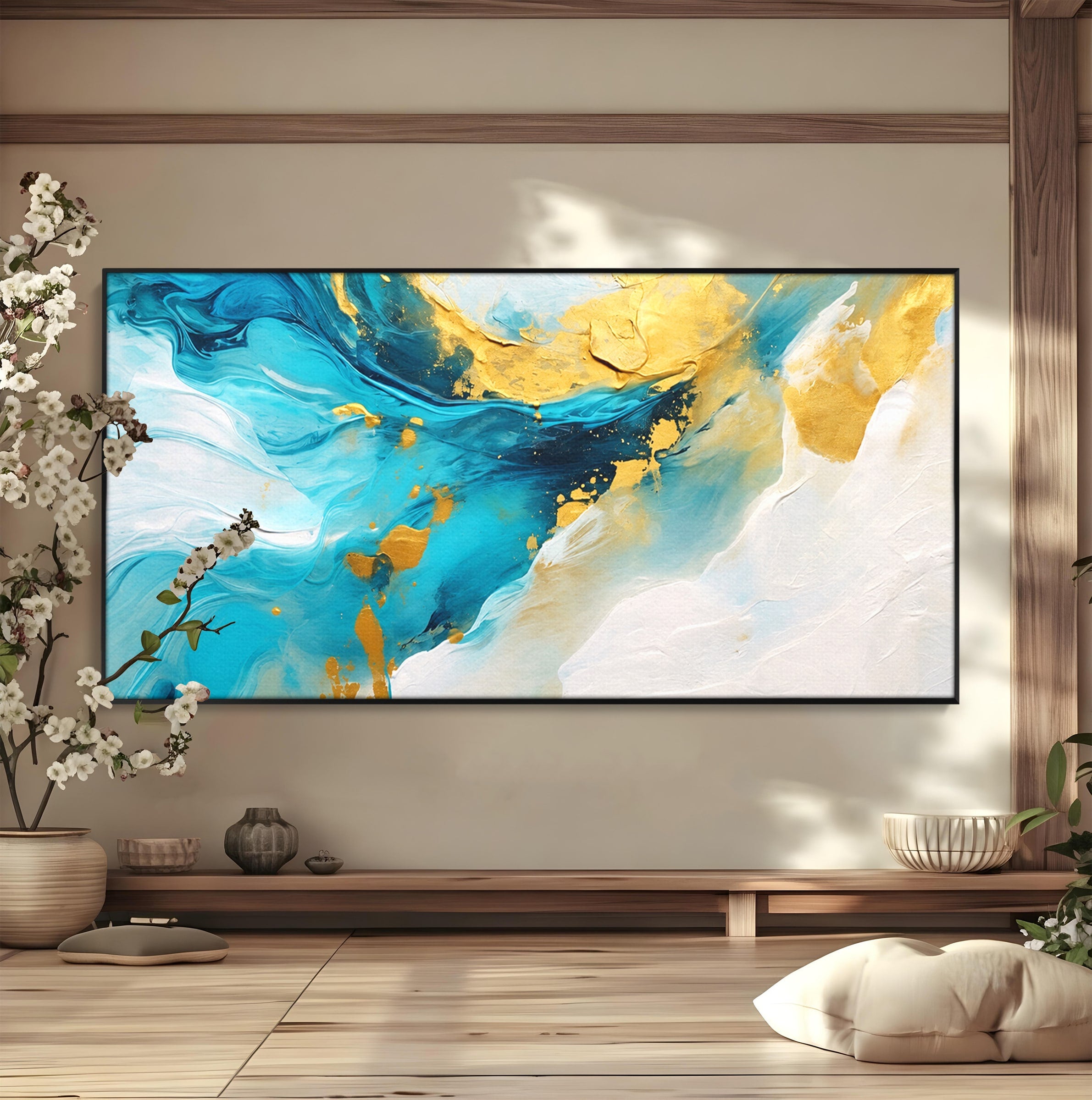 Tablou Canvas Premium LuxCanva® C1324, Valuri Abstracte, Abstract, Valuri, Arta Moderna, Living, Birou, Culori Vibrante