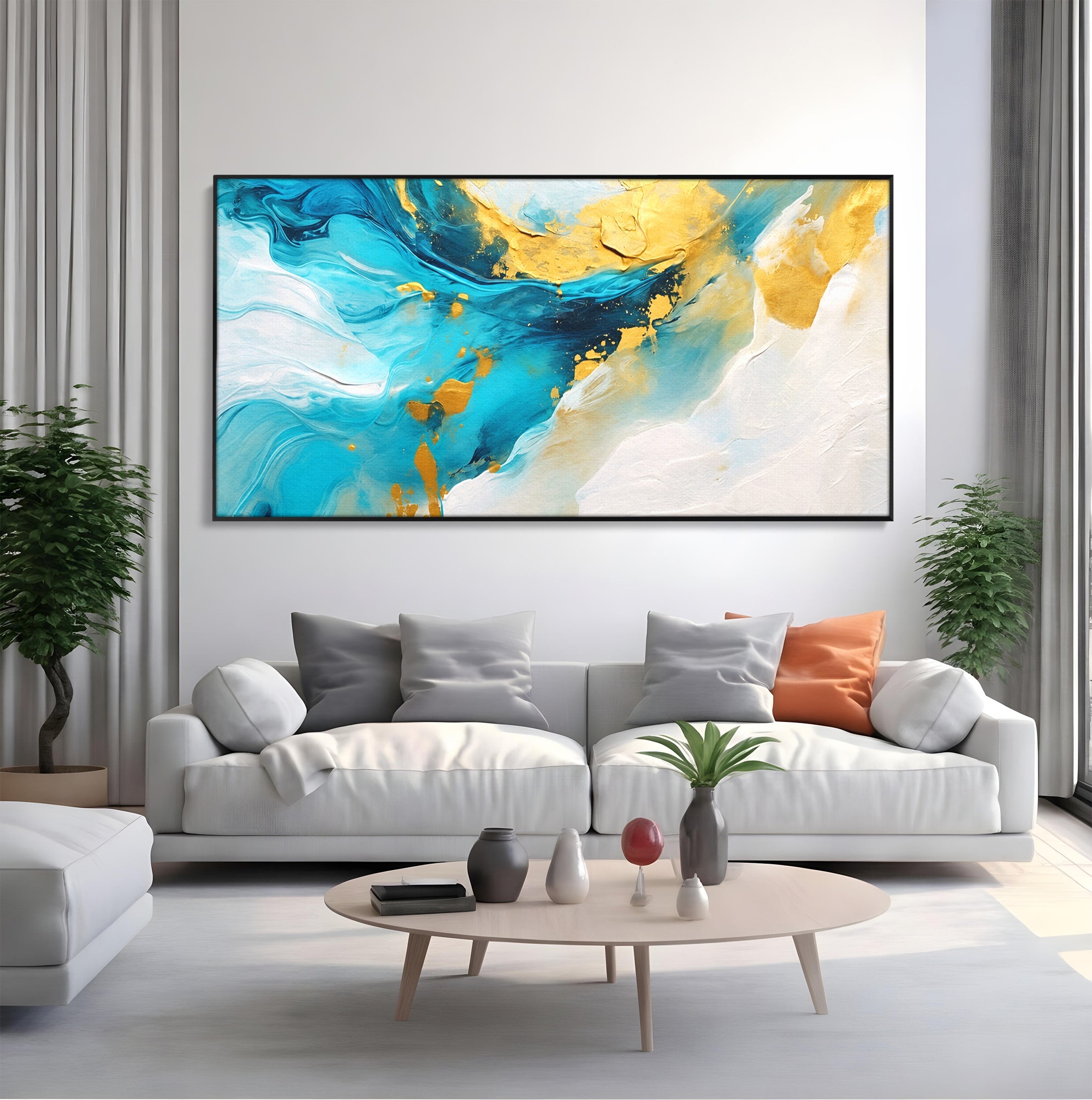 Tablou Canvas Premium LuxCanva® C1324, Valuri Abstracte, Abstract, Valuri, Arta Moderna, Living, Birou, Culori Vibrante