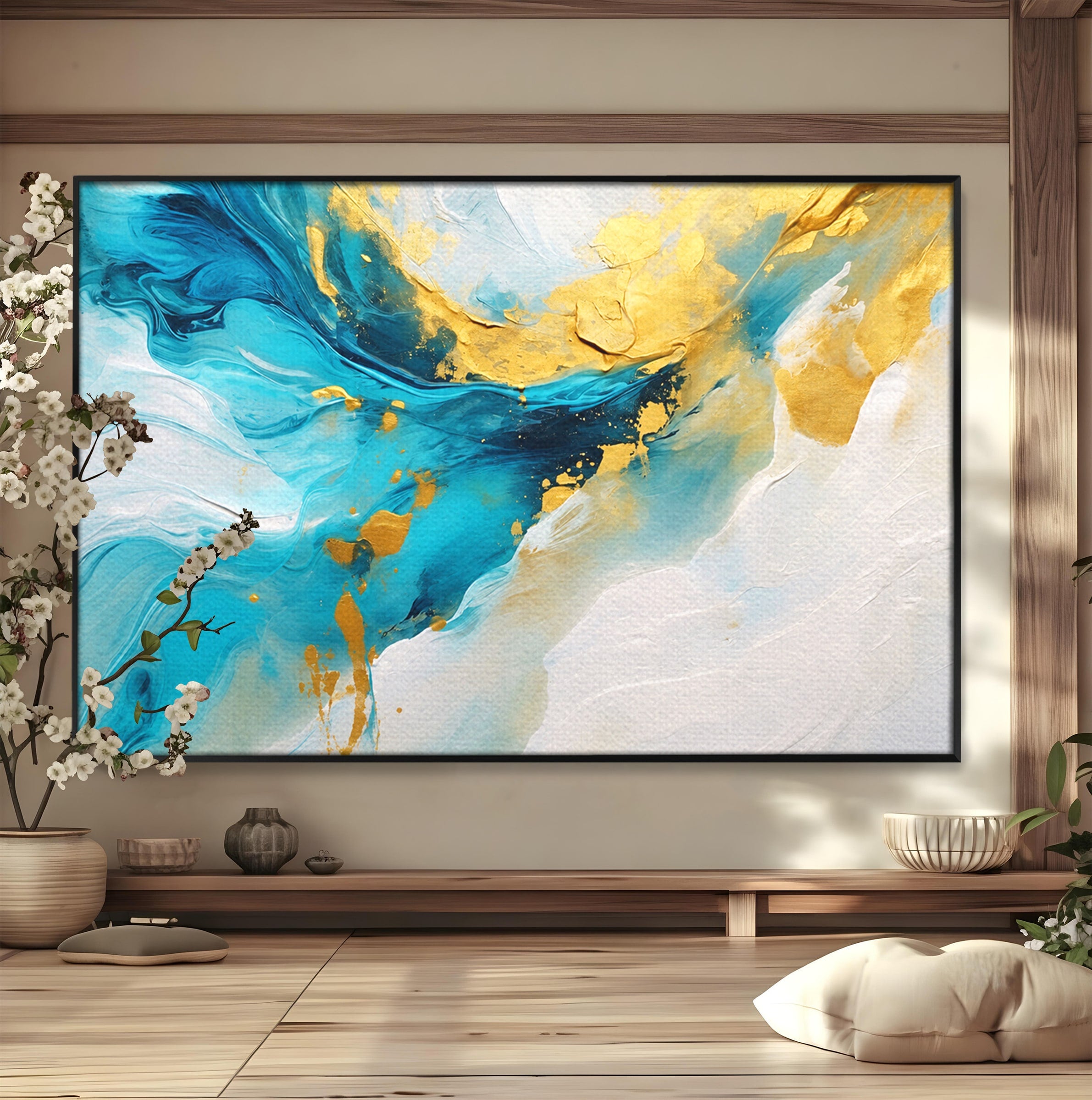 Tablou Canvas Premium LuxCanva® C1324, Valuri Abstracte, Abstract, Valuri, Arta Moderna, Living, Birou, Culori Vibrante
