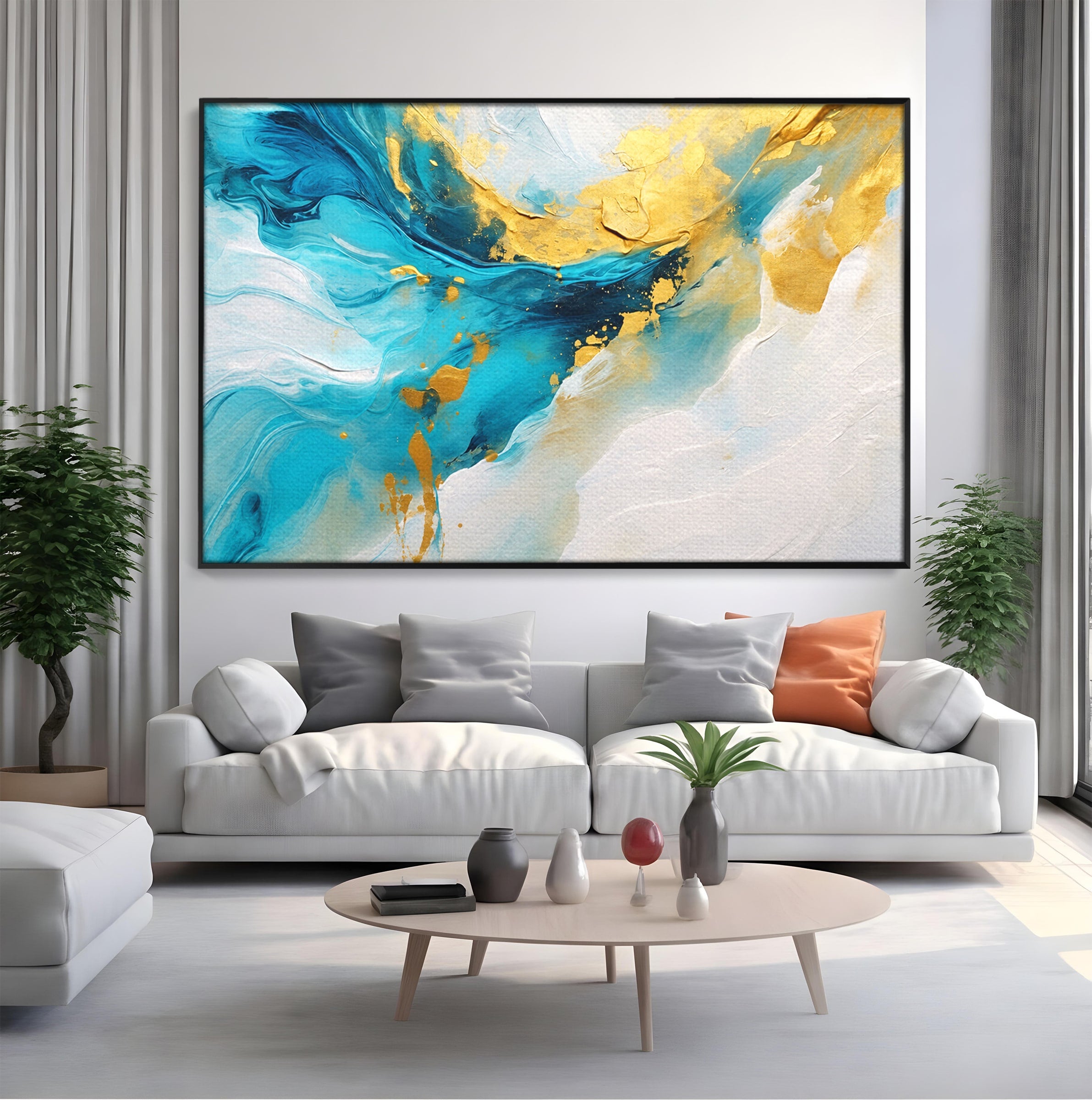 Tablou Canvas Premium LuxCanva® C1324, Valuri Abstracte, Abstract, Valuri, Arta Moderna, Living, Birou, Culori Vibrante