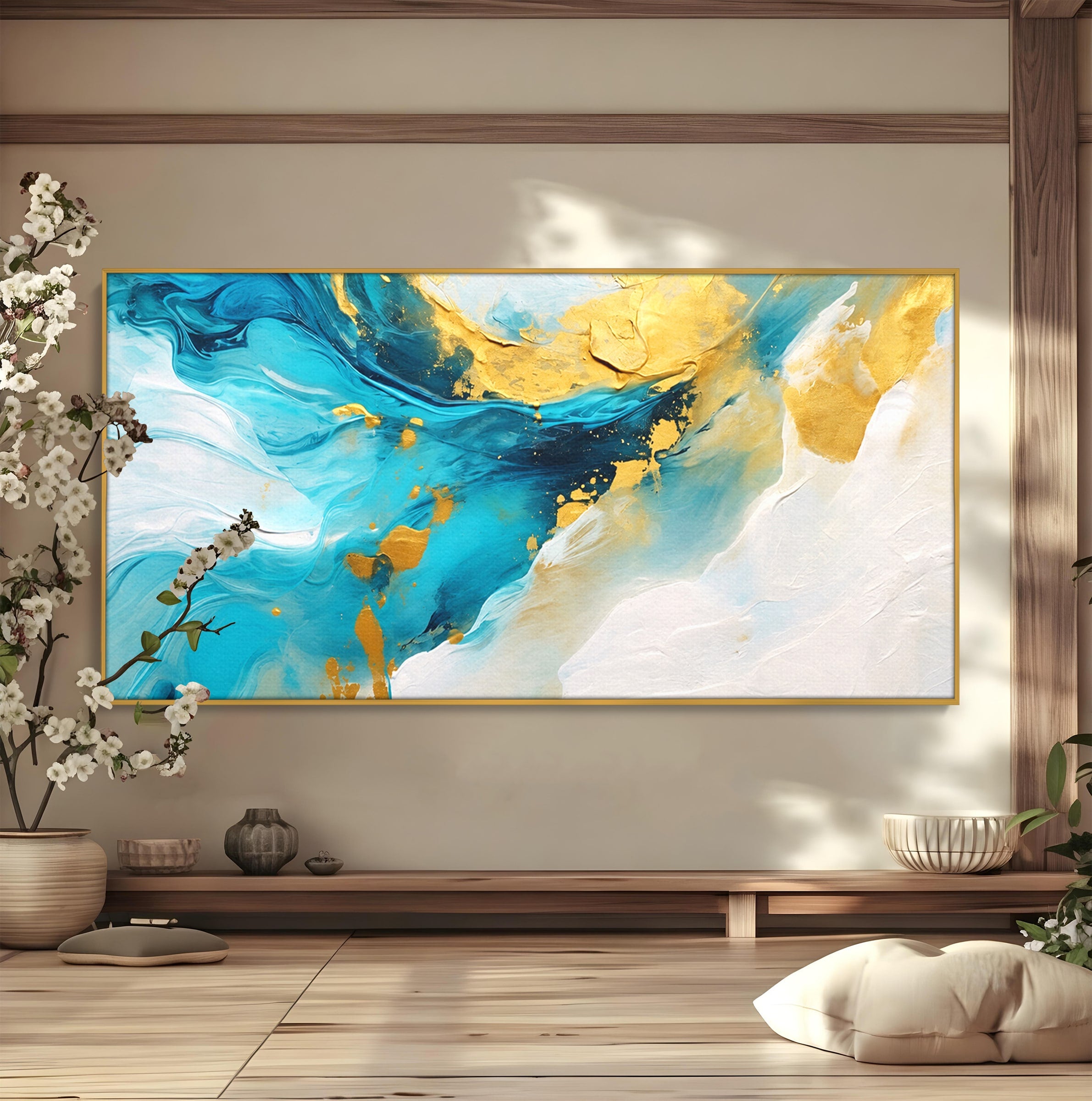 Tablou Canvas Premium LuxCanva® C1324, Valuri Abstracte, Abstract, Valuri, Arta Moderna, Living, Birou, Culori Vibrante