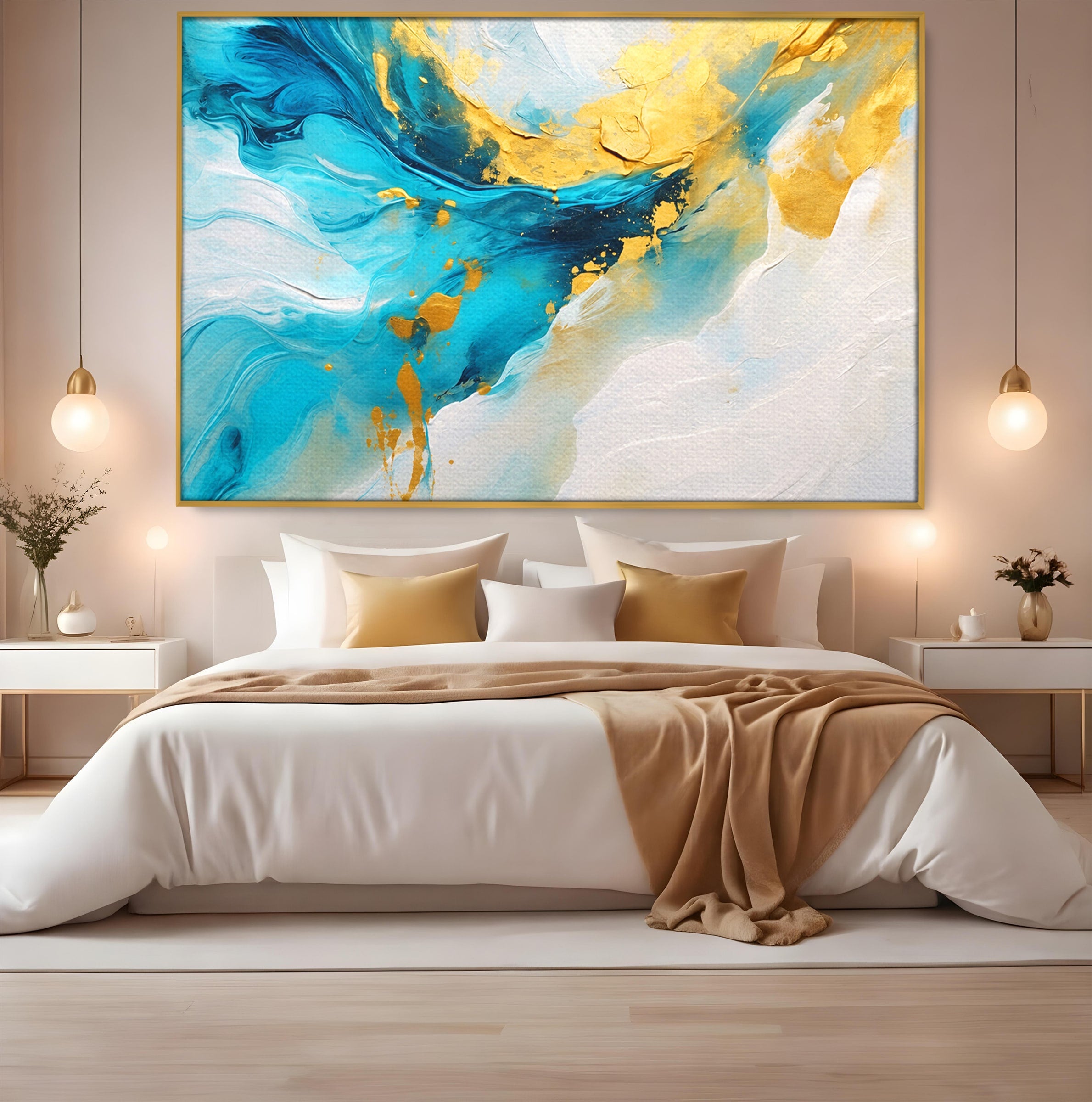 Tablou Canvas Premium LuxCanva® C1324, Valuri Abstracte, Abstract, Valuri, Arta Moderna, Living, Birou, Culori Vibrante