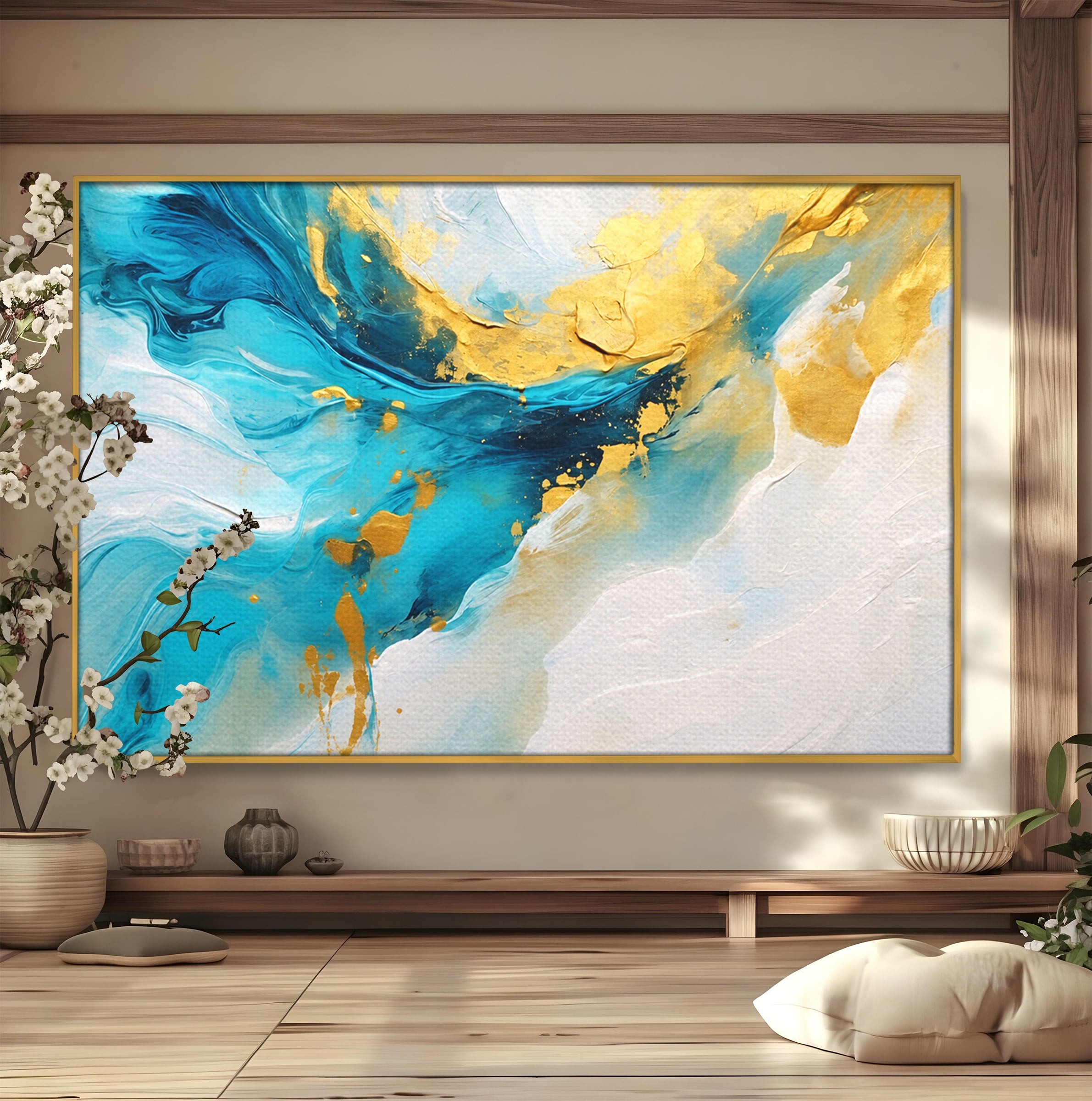 Tablou Canvas Premium LuxCanva® C1324, Valuri Abstracte, Abstract, Valuri, Arta Moderna, Living, Birou, Culori Vibrante