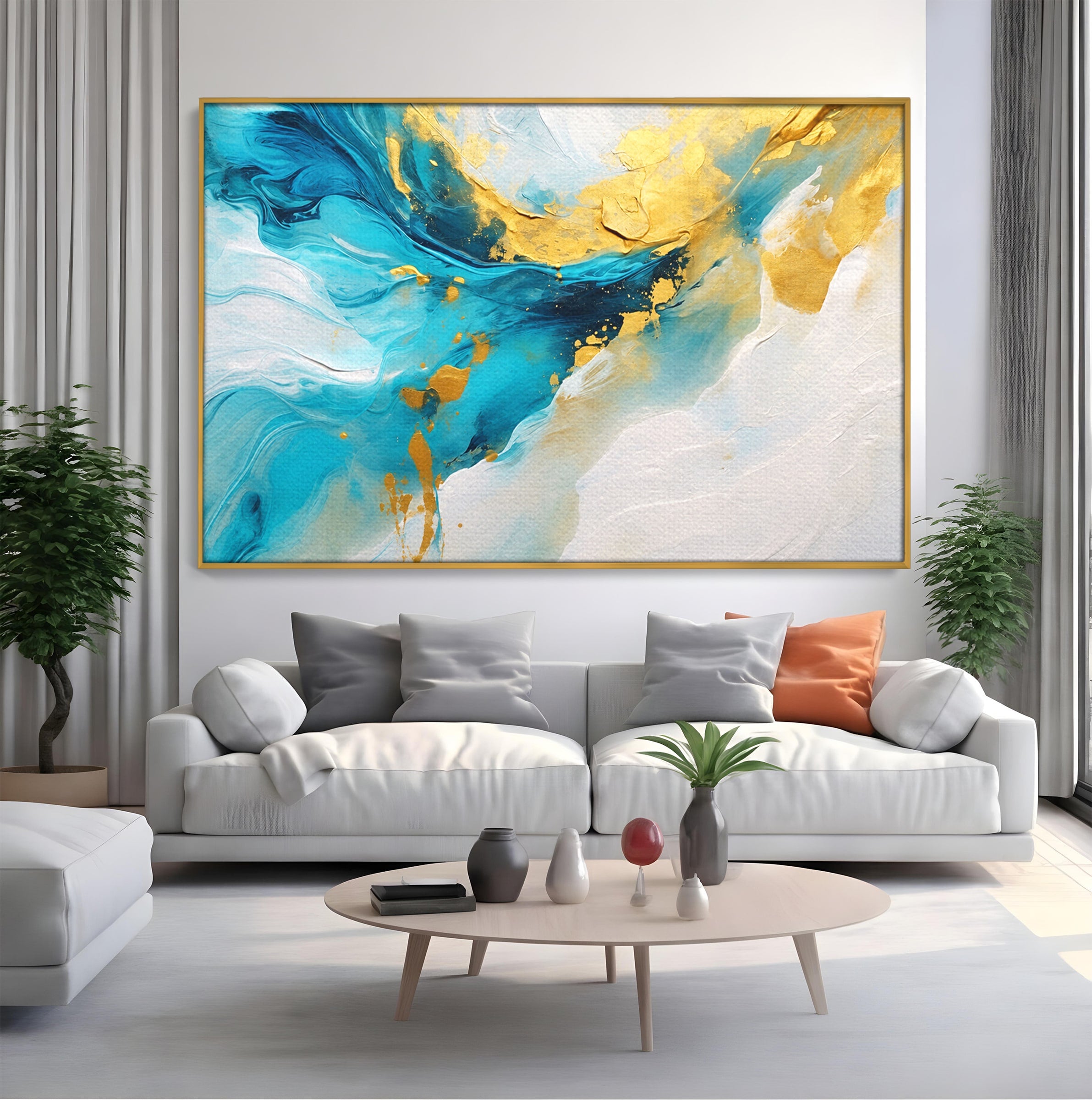 Tablou Canvas Premium LuxCanva® C1324, Valuri Abstracte, Abstract, Valuri, Arta Moderna, Living, Birou, Culori Vibrante