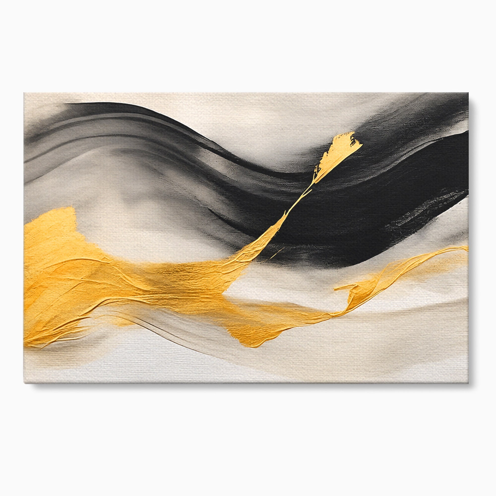 Tablou Canvas Premium LuxCanva® C1325, Fluiditate Aurie, Abstract, Modern, Eleganta, Living, Dormitor, Culori Vibrante