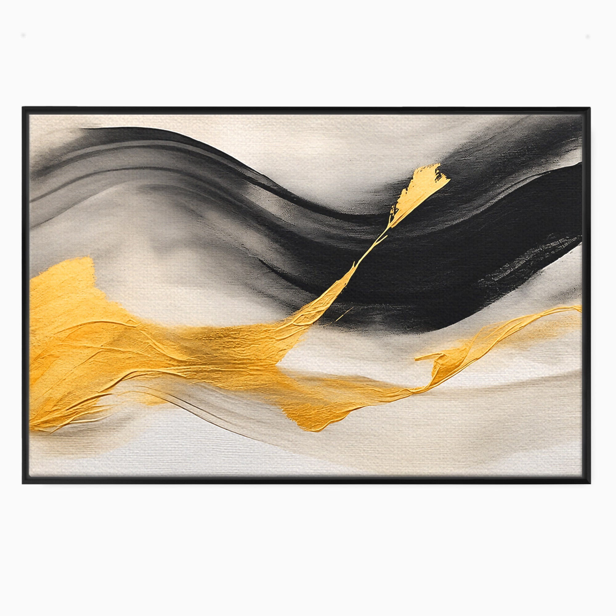 Tablou Canvas Premium LuxCanva® C1325, Fluiditate Aurie, Abstract, Modern, Eleganta, Living, Dormitor, Culori Vibrante