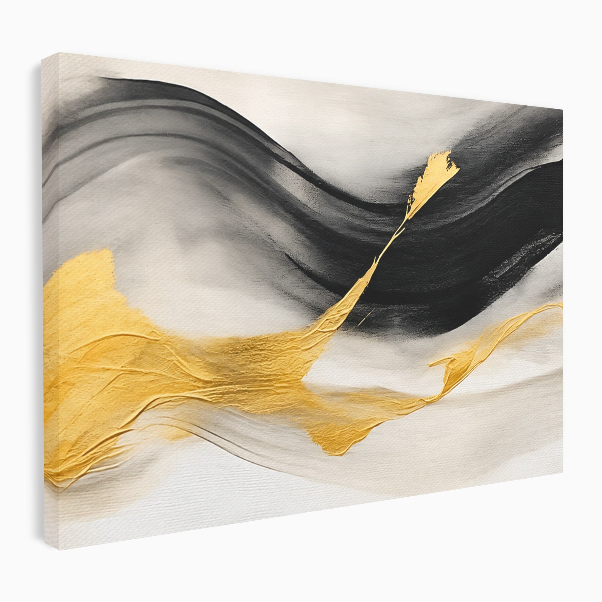 Tablou Canvas Premium LuxCanva® C1325, Fluiditate Aurie, Abstract, Modern, Eleganta, Living, Dormitor, Culori Vibrante
