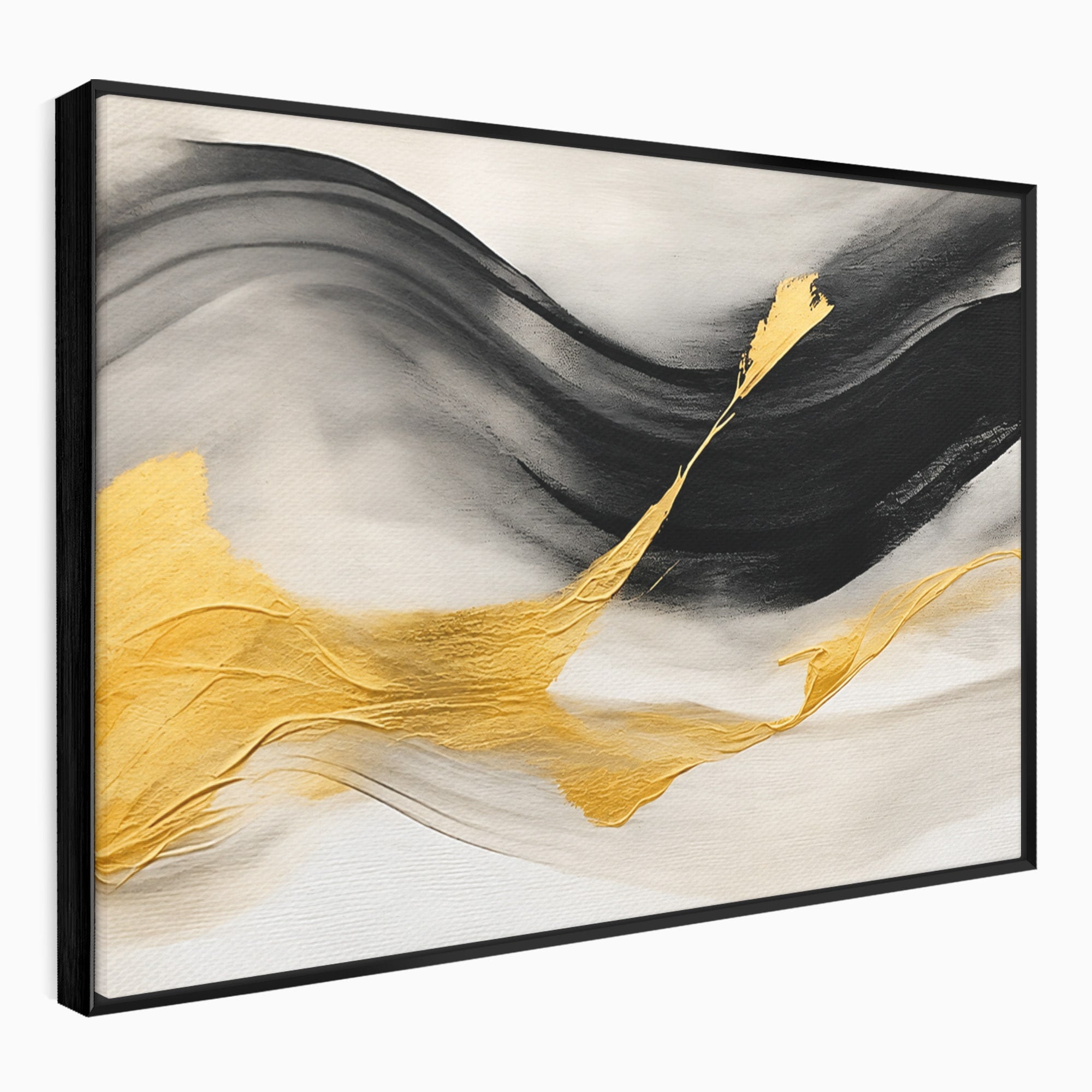 Tablou Canvas Premium LuxCanva® C1325, Fluiditate Aurie, Abstract, Modern, Eleganta, Living, Dormitor, Culori Vibrante