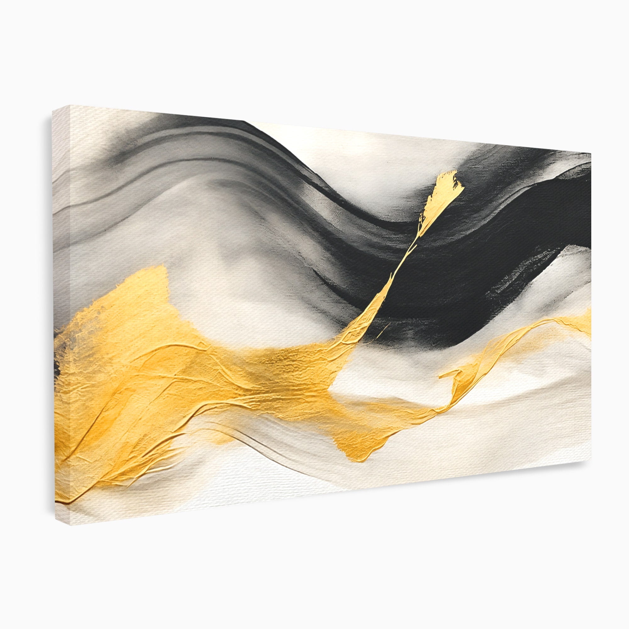 Tablou Canvas Premium LuxCanva® C1325, Fluiditate Aurie, Abstract, Modern, Eleganta, Living, Dormitor, Culori Vibrante
