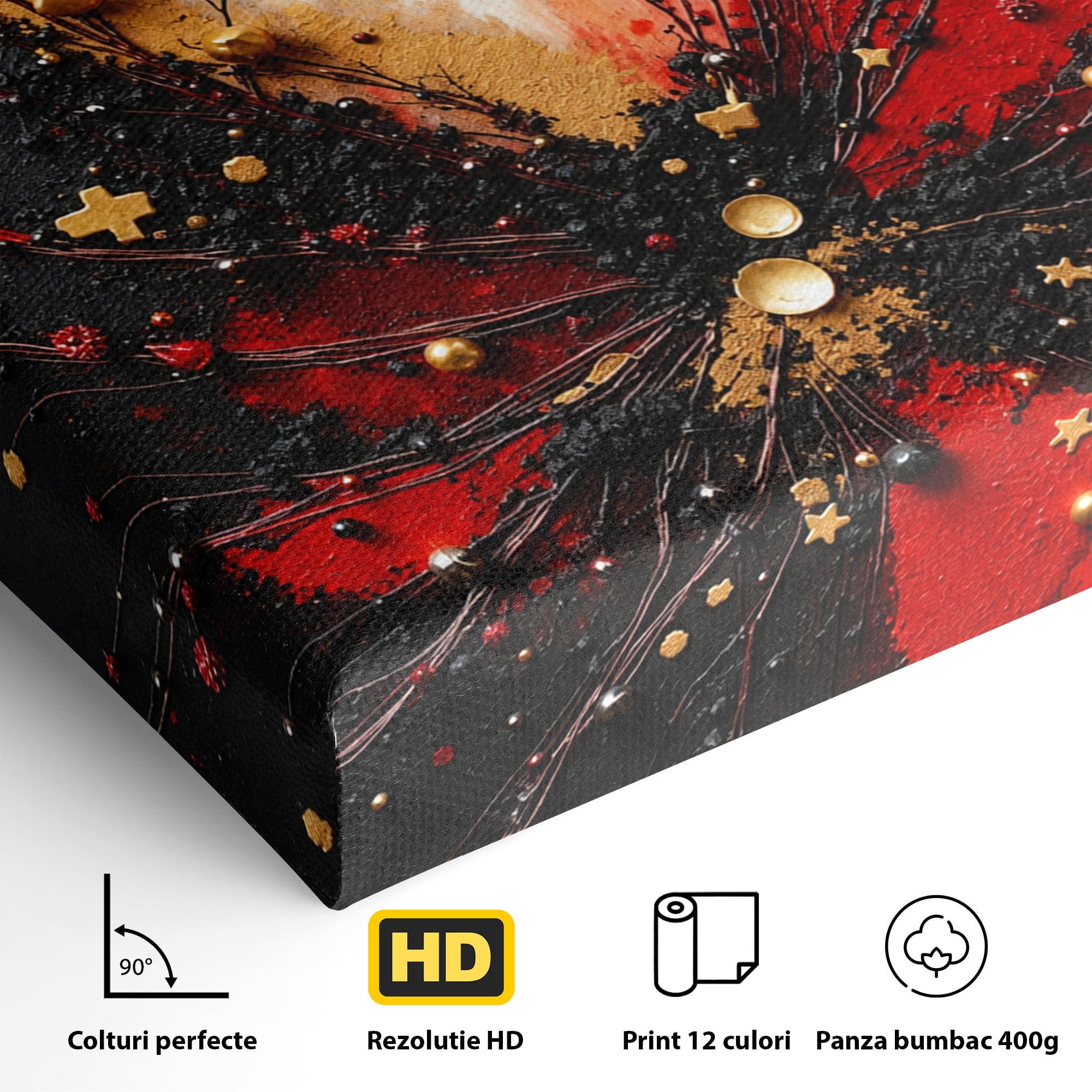 Tablou Canvas Premium LuxCanva® C1326, Explozie Abstracta, Abstract, Arta Contemporana, Explozie, Dynamic, Living, Culori Vibrante