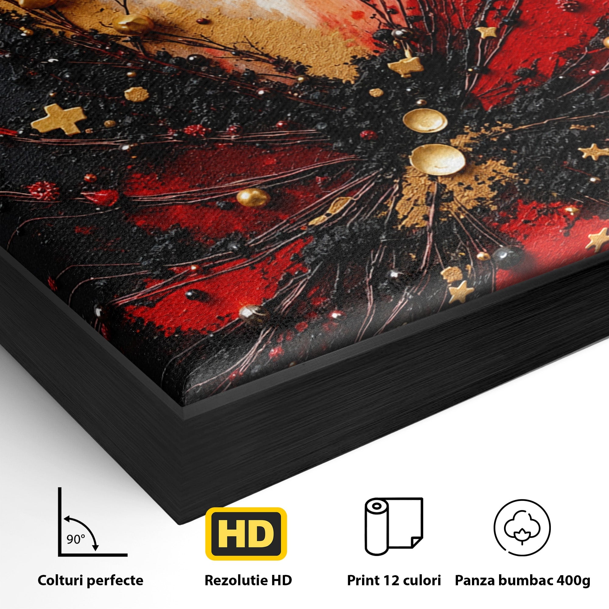 Tablou Canvas Premium LuxCanva® C1326, Explozie Abstracta, Abstract, Arta Contemporana, Explozie, Dynamic, Living, Culori Vibrante
