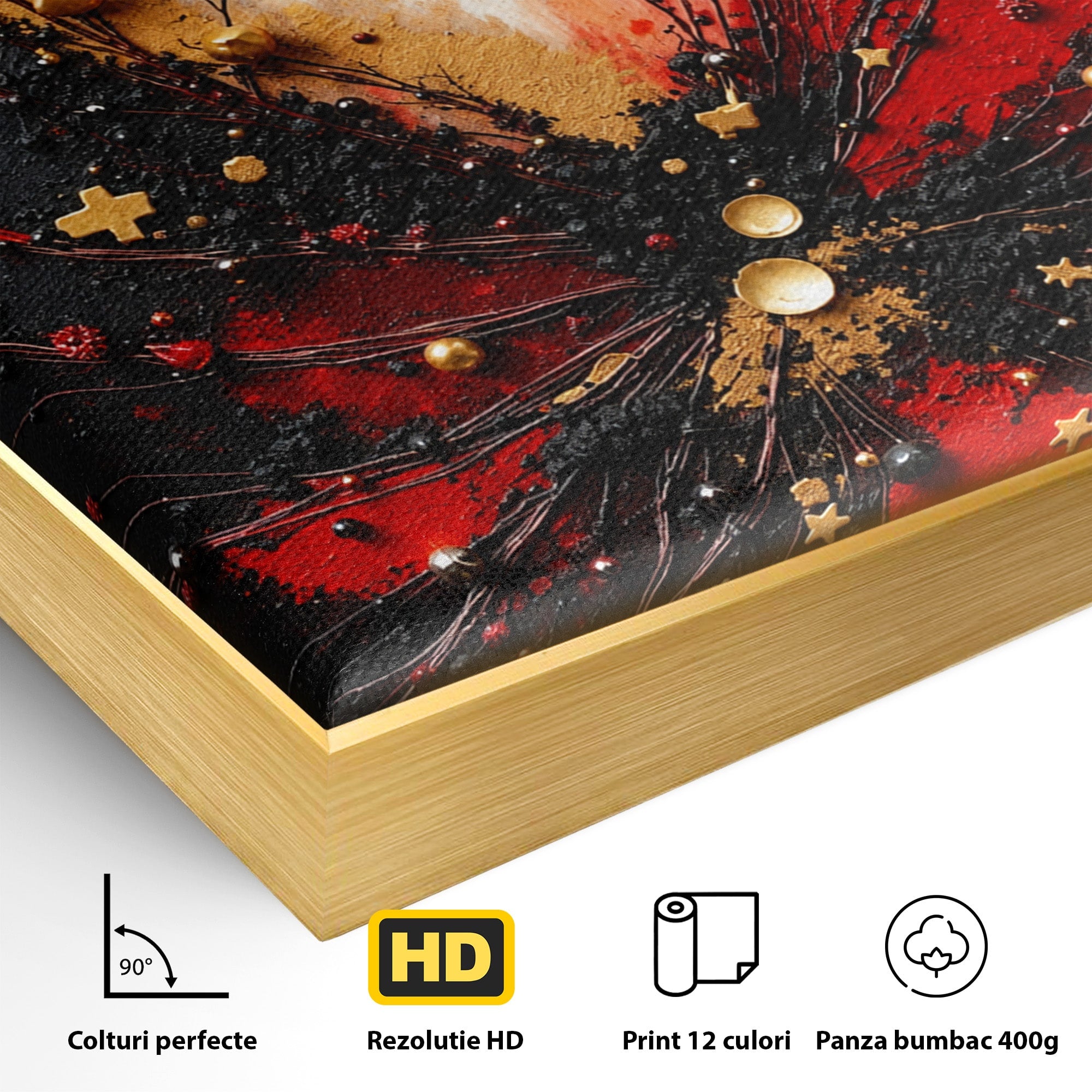 Tablou Canvas Premium LuxCanva® C1326, Explozie Abstracta, Abstract, Arta Contemporana, Explozie, Dynamic, Living, Culori Vibrante