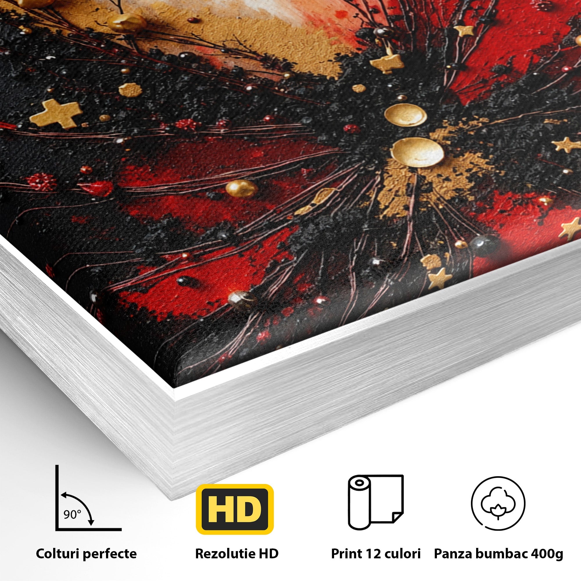Tablou Canvas Premium LuxCanva® C1326, Explozie Abstracta, Abstract, Arta Contemporana, Explozie, Dynamic, Living, Culori Vibrante