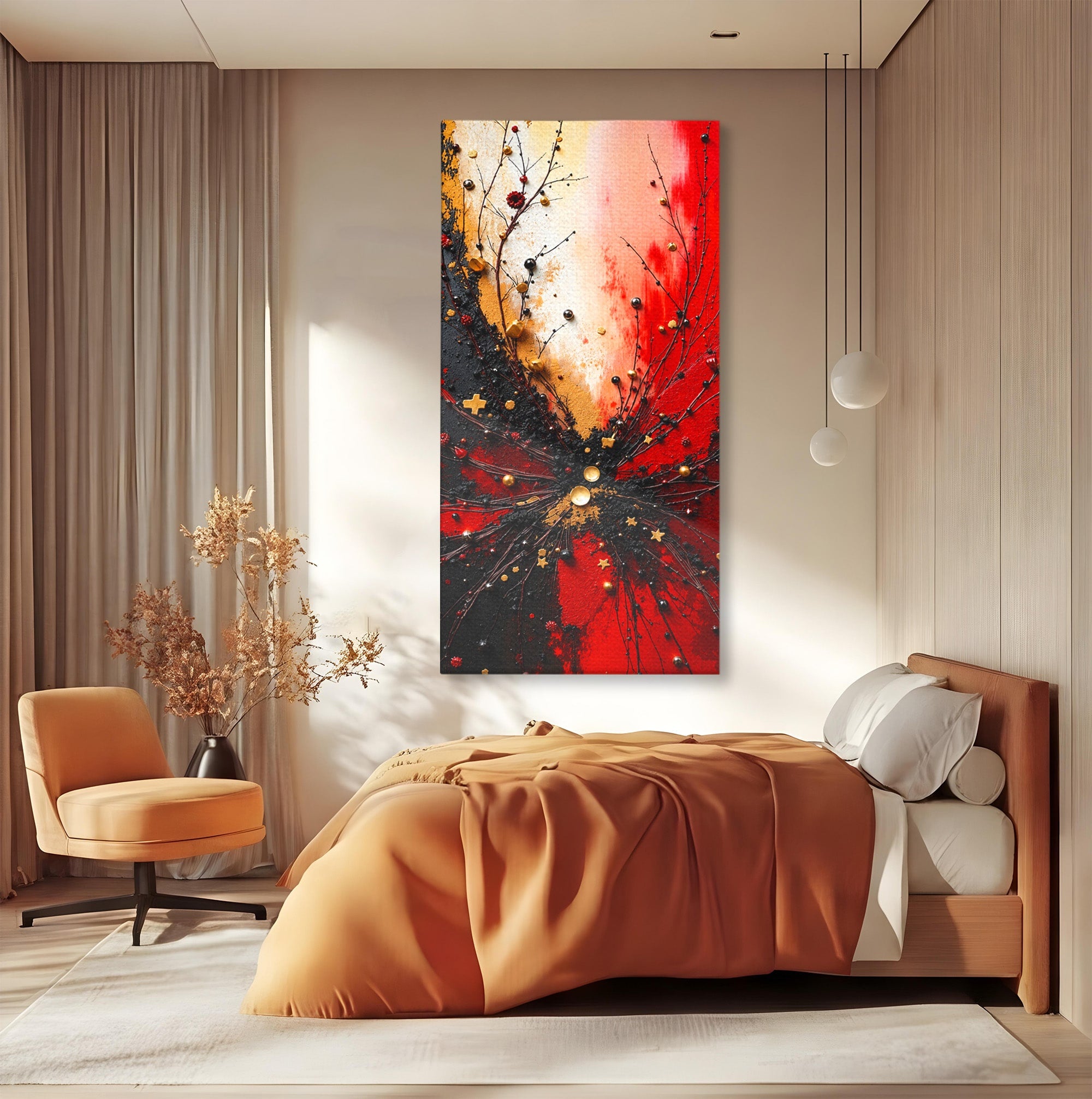 Tablou Canvas Premium LuxCanva® C1326, Explozie Abstracta, Abstract, Arta Contemporana, Explozie, Dynamic, Living, Culori Vibrante