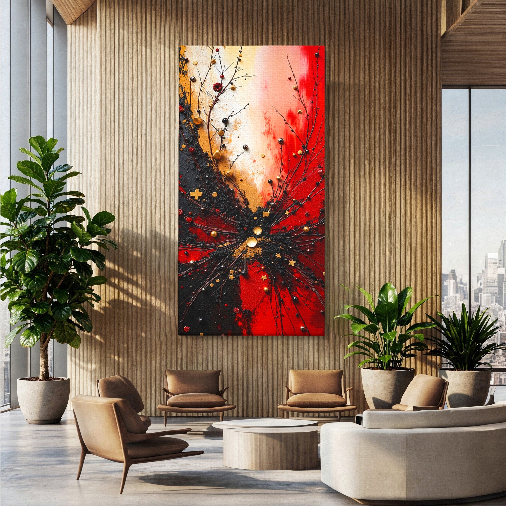 Tablou Canvas Premium LuxCanva® C1326, Explozie Abstracta, Abstract, Arta Contemporana, Explozie, Dynamic, Living, Culori Vibrante