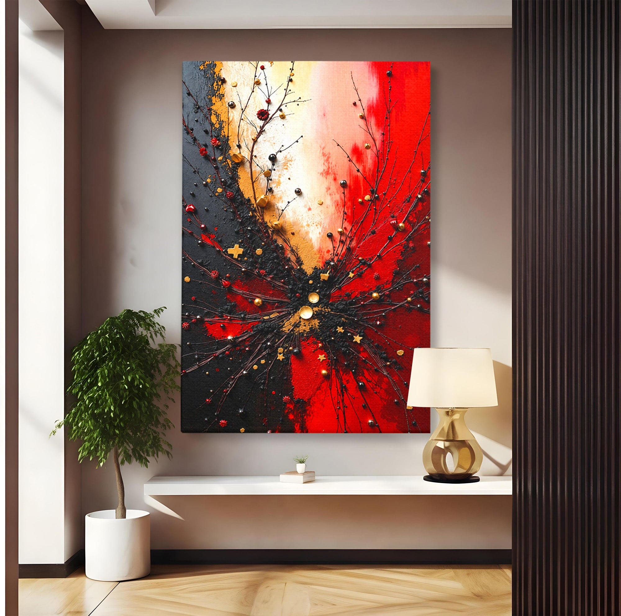 Tablou Canvas Premium LuxCanva® C1326, Explozie Abstracta, Abstract, Arta Contemporana, Explozie, Dynamic, Living, Culori Vibrante