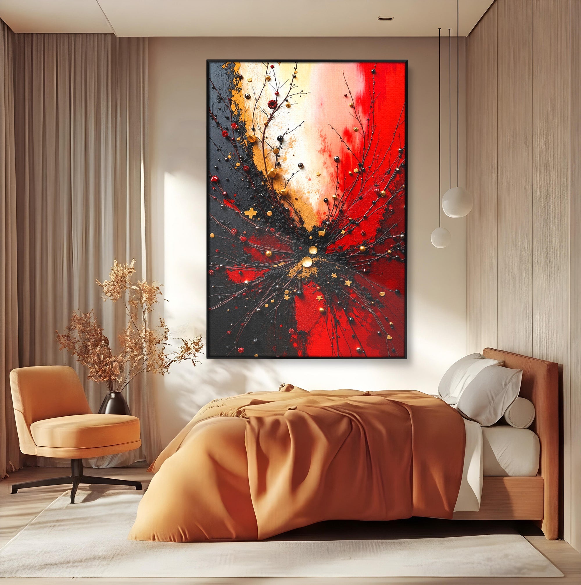 Tablou Canvas Premium LuxCanva® C1326, Explozie Abstracta, Abstract, Arta Contemporana, Explozie, Dynamic, Living, Culori Vibrante
