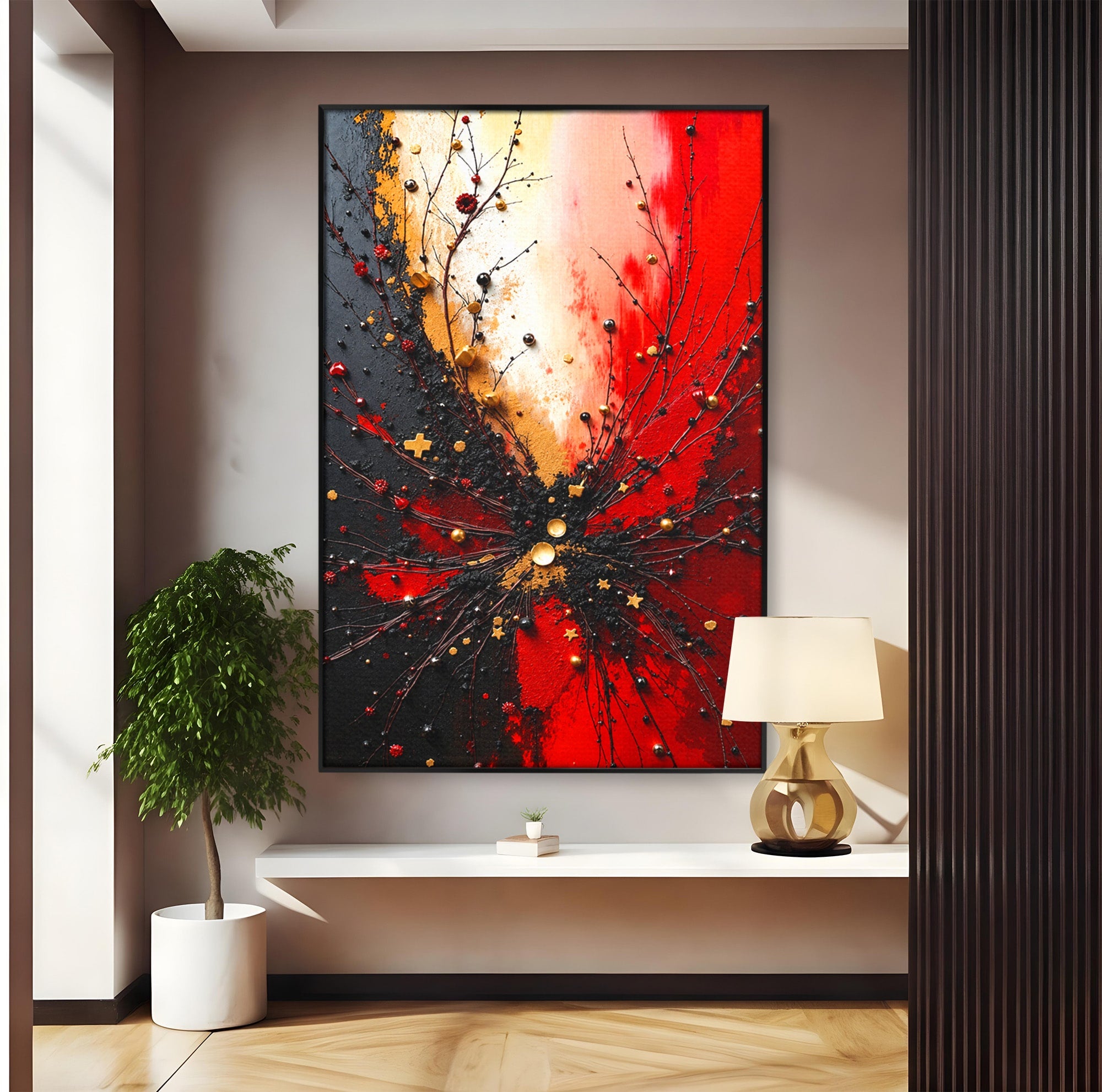 Tablou Canvas Premium LuxCanva® C1326, Explozie Abstracta, Abstract, Arta Contemporana, Explozie, Dynamic, Living, Culori Vibrante