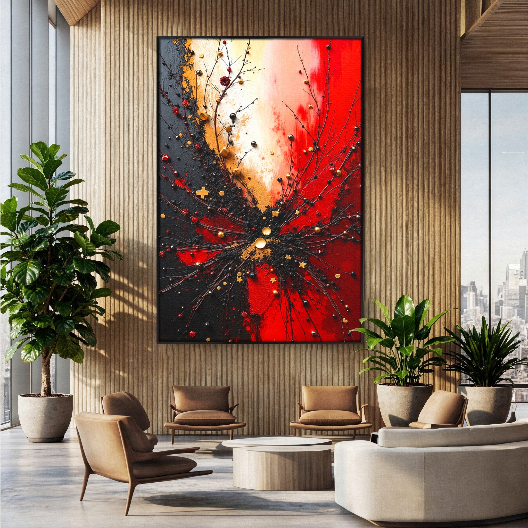 Tablou Canvas Premium LuxCanva® C1326, Explozie Abstracta, Abstract, Arta Contemporana, Explozie, Dynamic, Living, Culori Vibrante