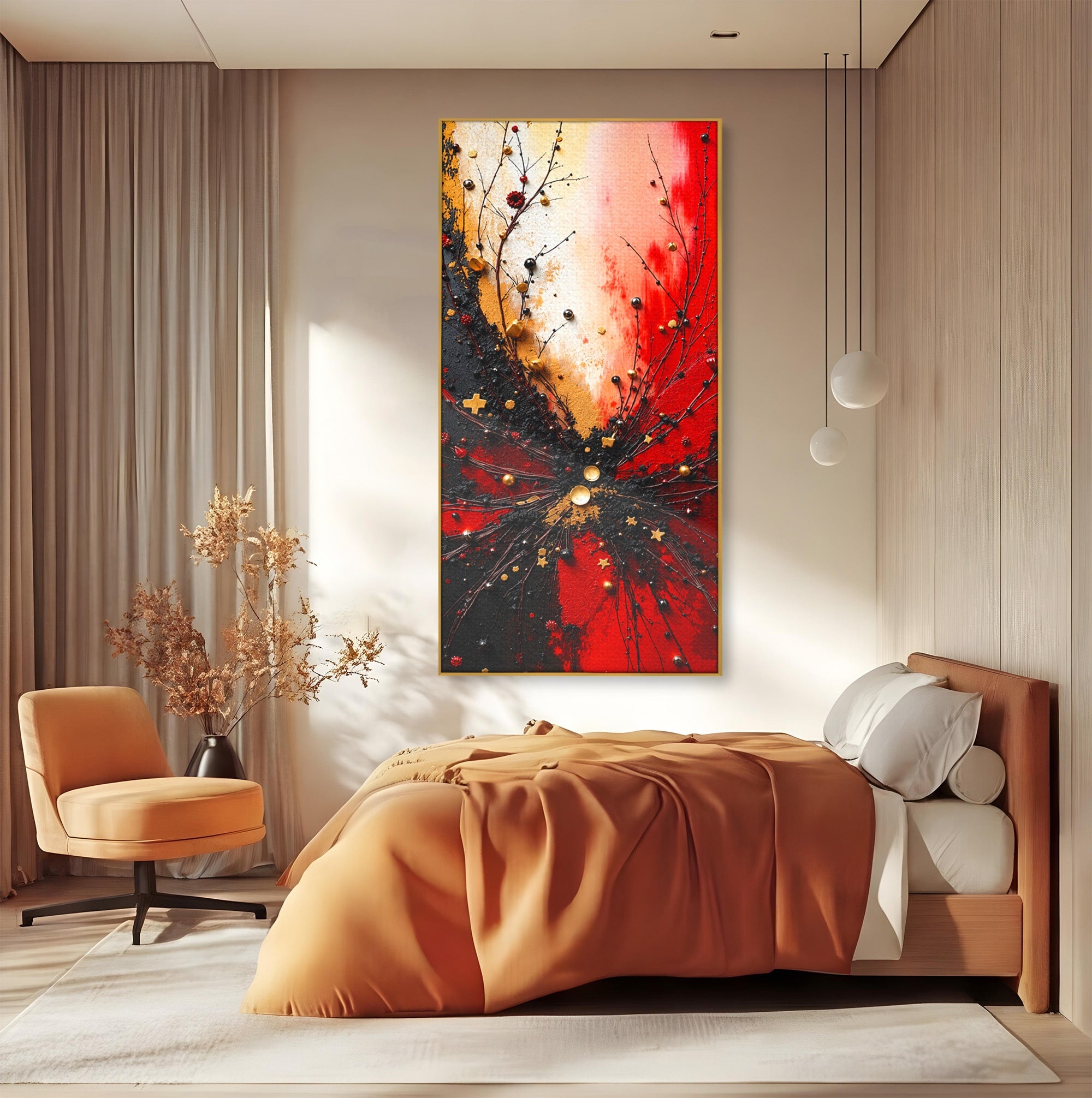 Tablou Canvas Premium LuxCanva® C1326, Explozie Abstracta, Abstract, Arta Contemporana, Explozie, Dynamic, Living, Culori Vibrante