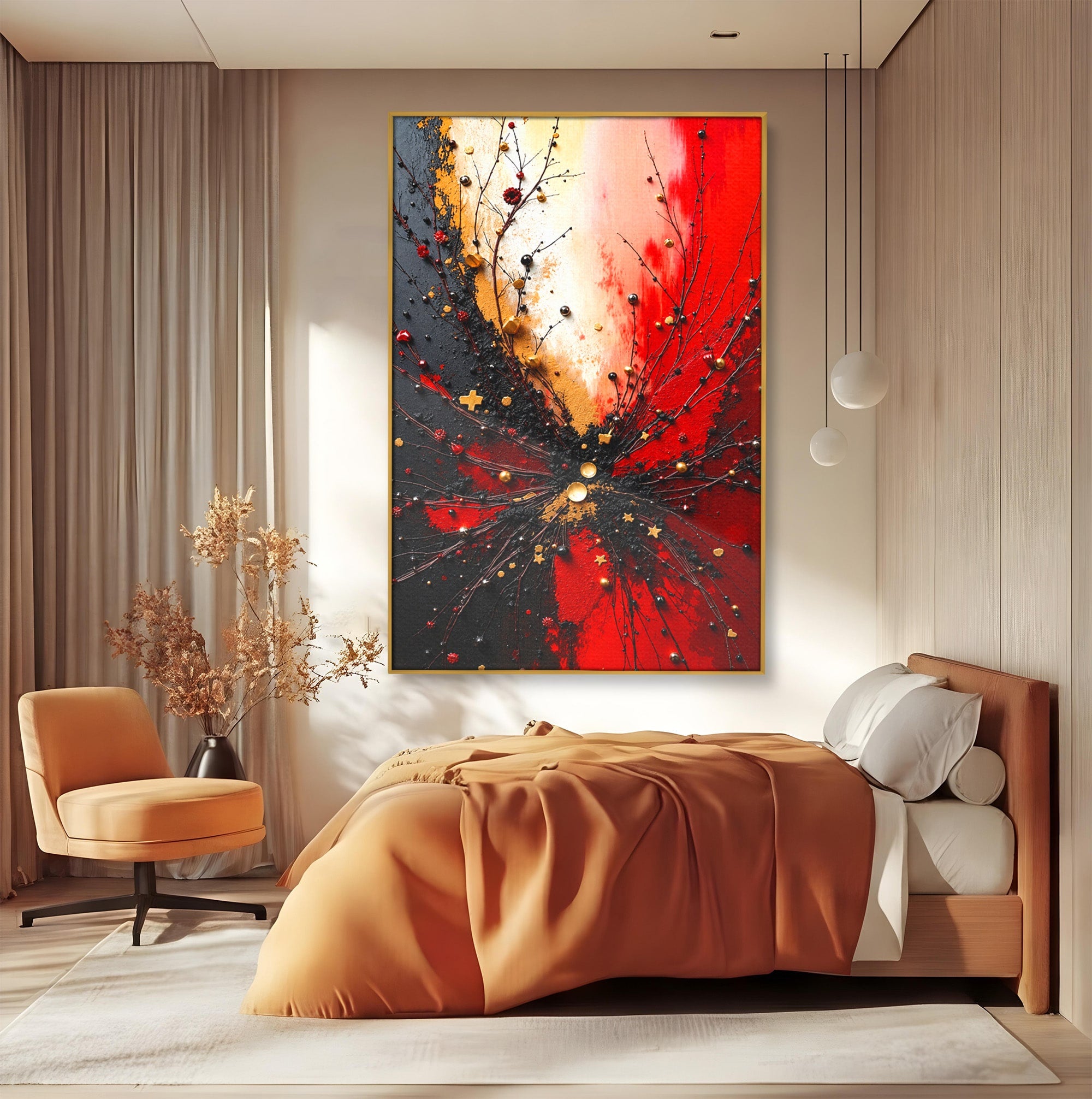 Tablou Canvas Premium LuxCanva® C1326, Explozie Abstracta, Abstract, Arta Contemporana, Explozie, Dynamic, Living, Culori Vibrante