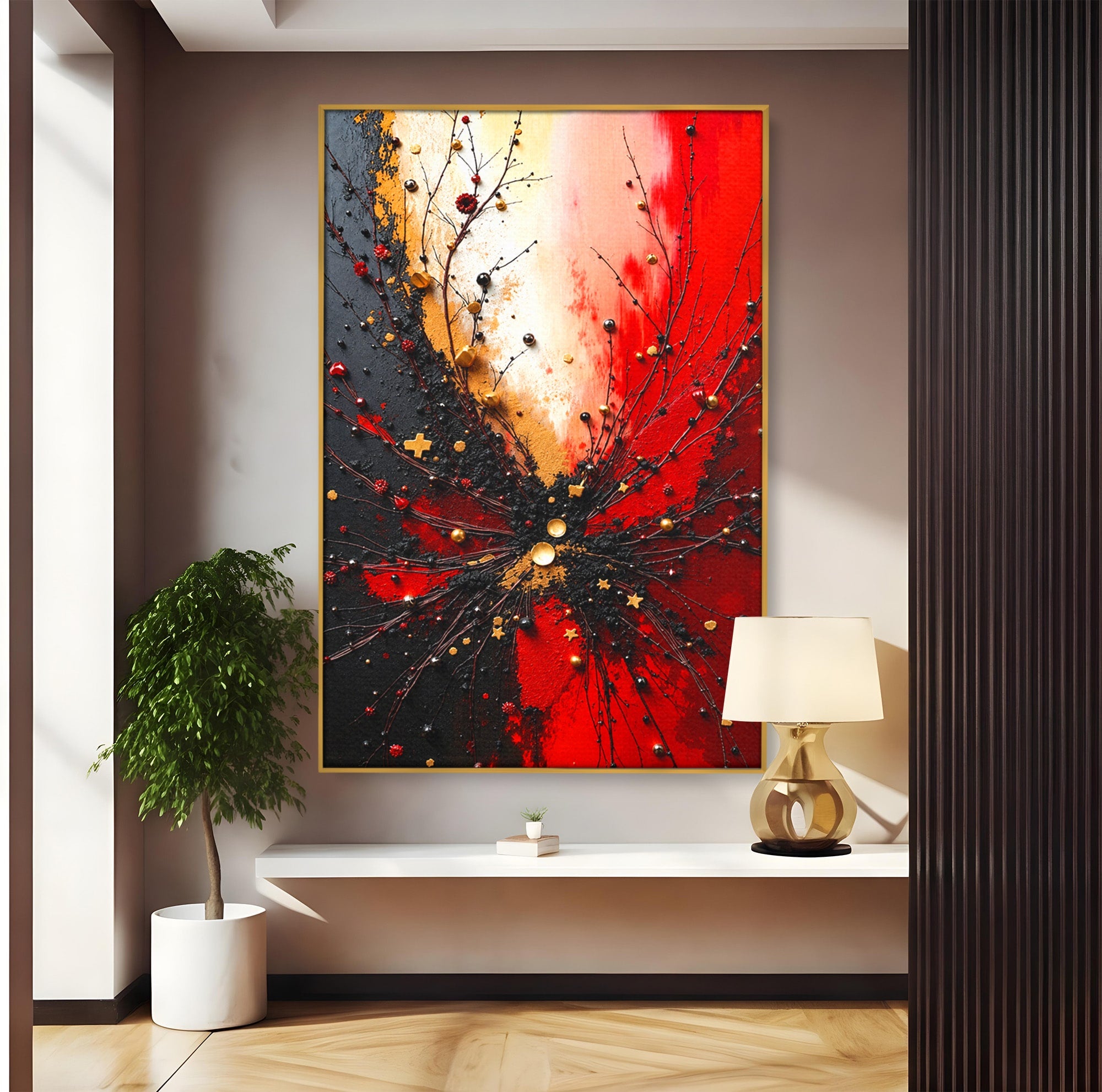 Tablou Canvas Premium LuxCanva® C1326, Explozie Abstracta, Abstract, Arta Contemporana, Explozie, Dynamic, Living, Culori Vibrante