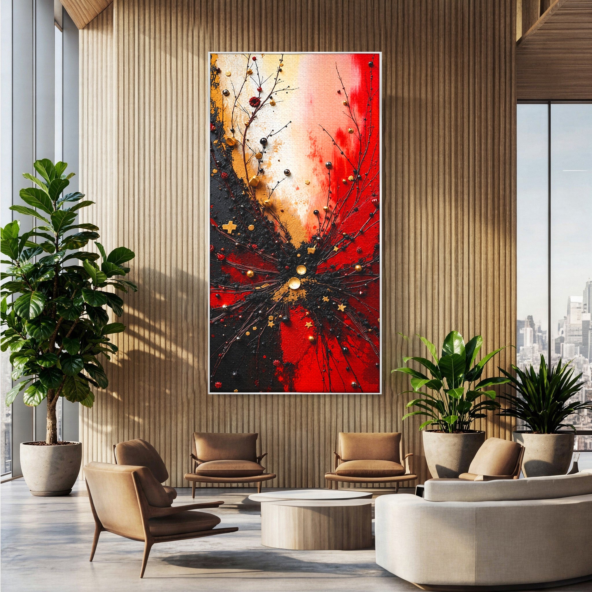 Tablou Canvas Premium LuxCanva® C1326, Explozie Abstracta, Abstract, Arta Contemporana, Explozie, Dynamic, Living, Culori Vibrante
