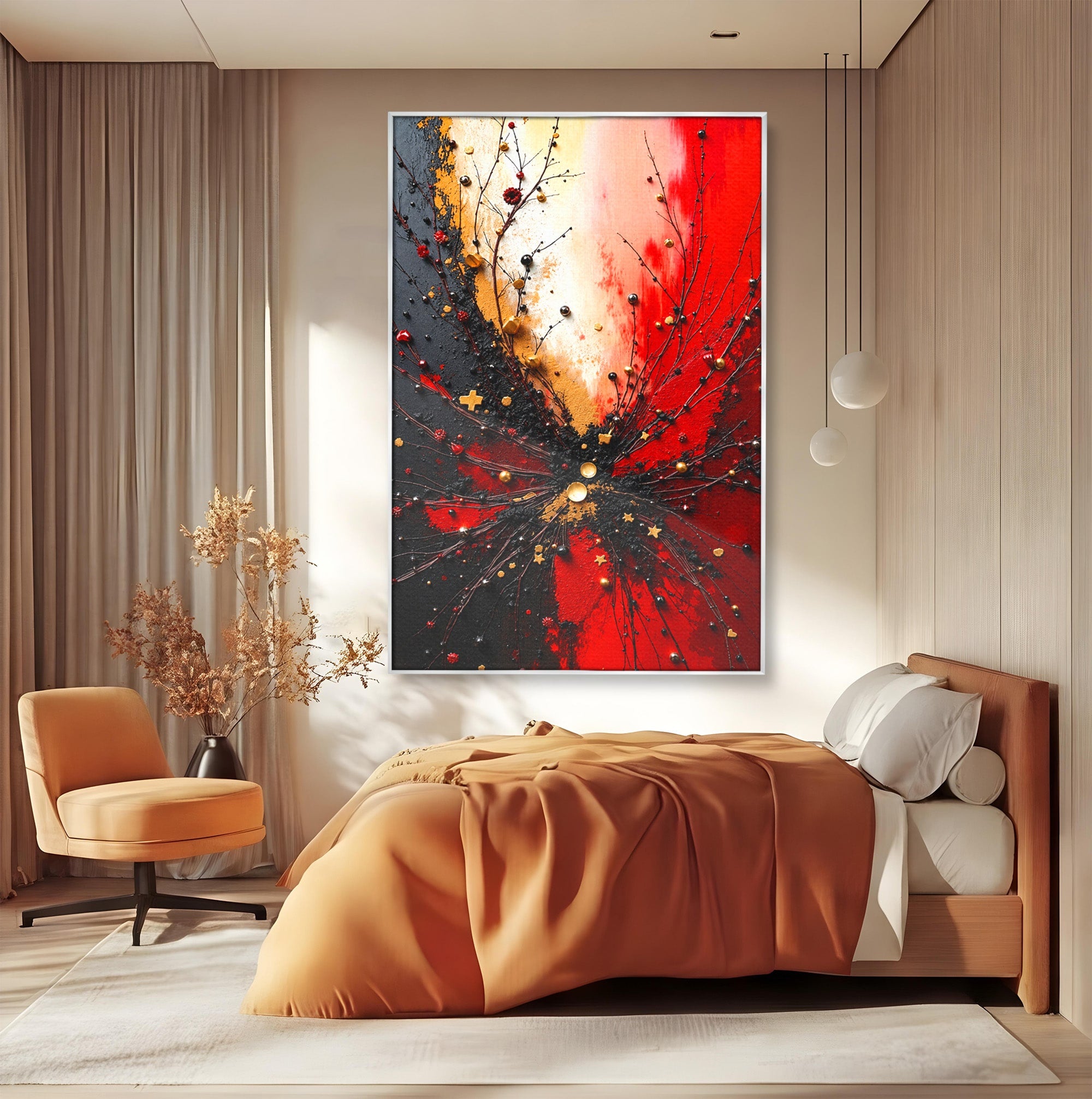 Tablou Canvas Premium LuxCanva® C1326, Explozie Abstracta, Abstract, Arta Contemporana, Explozie, Dynamic, Living, Culori Vibrante