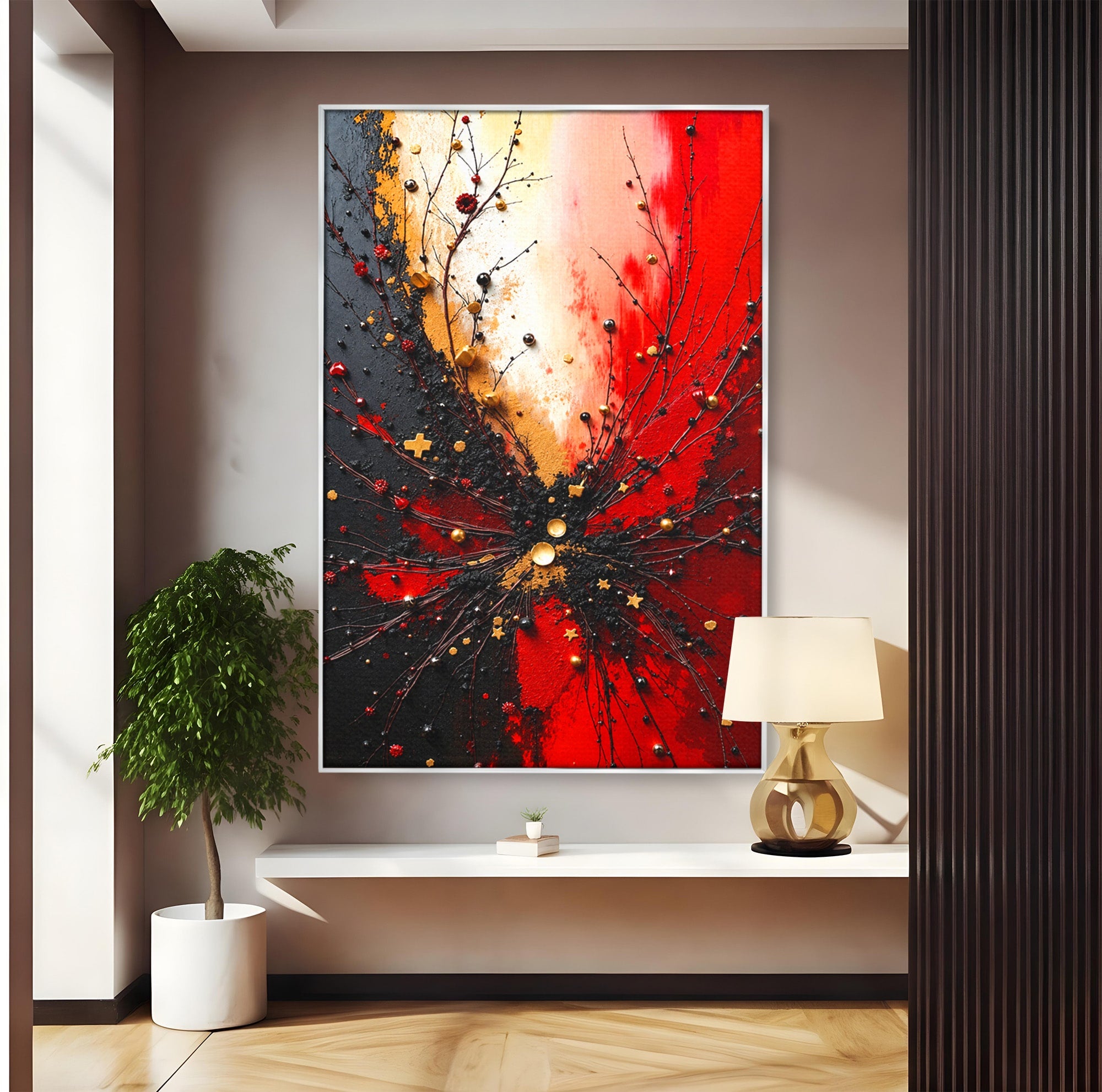 Tablou Canvas Premium LuxCanva® C1326, Explozie Abstracta, Abstract, Arta Contemporana, Explozie, Dynamic, Living, Culori Vibrante