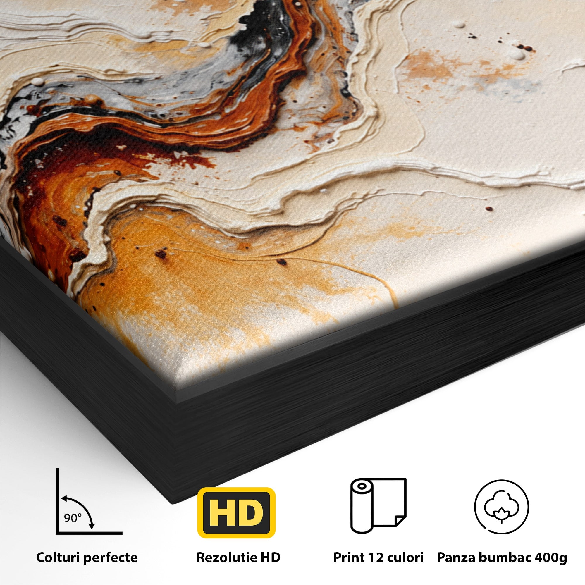 Tablou Canvas Premium LuxCanva® C1327, Flux Abstract, Abstract, Textura, Arta Moderna, Living, Dormitor, Culori Vibrante