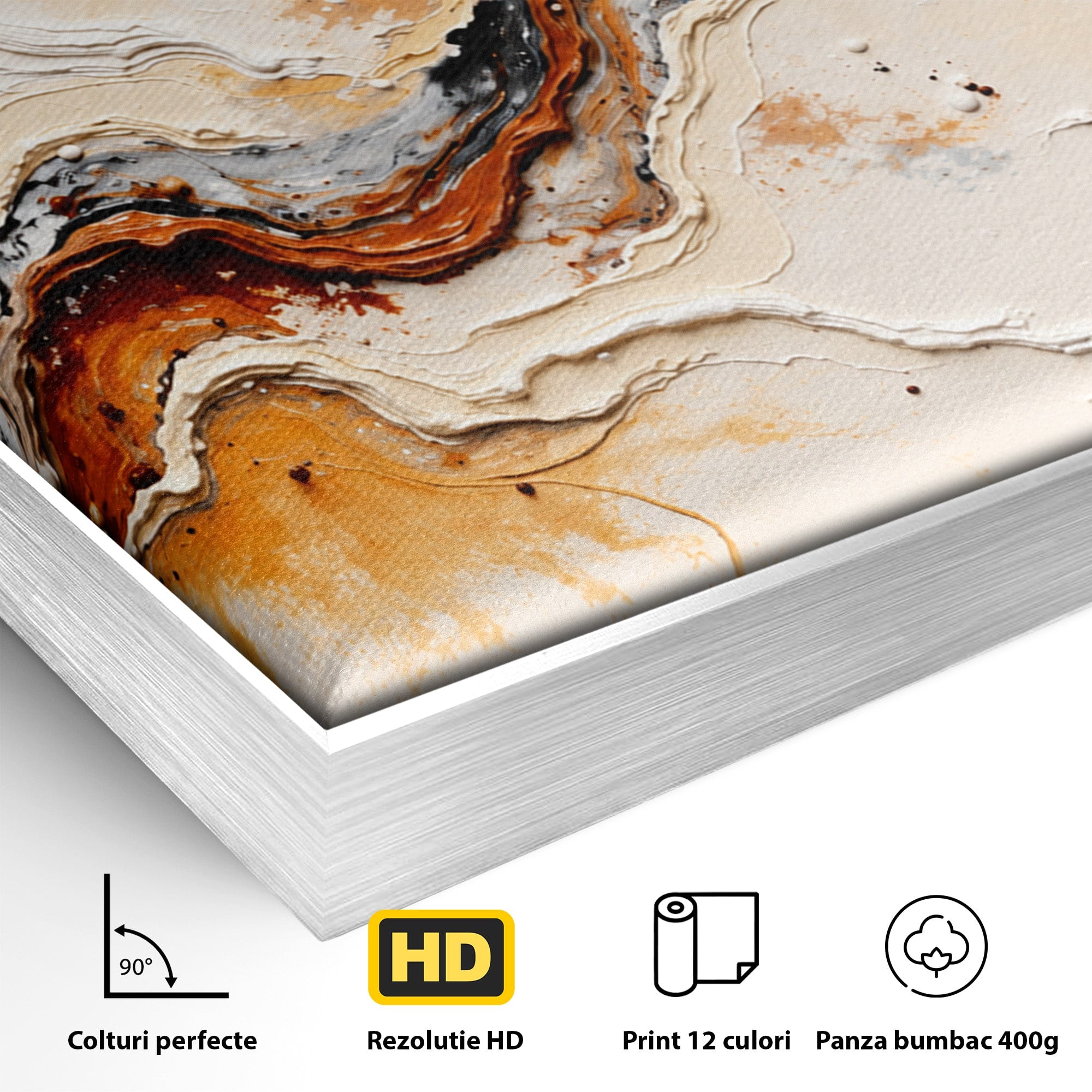 Tablou Canvas Premium LuxCanva® C1327, Flux Abstract, Abstract, Textura, Arta Moderna, Living, Dormitor, Culori Vibrante