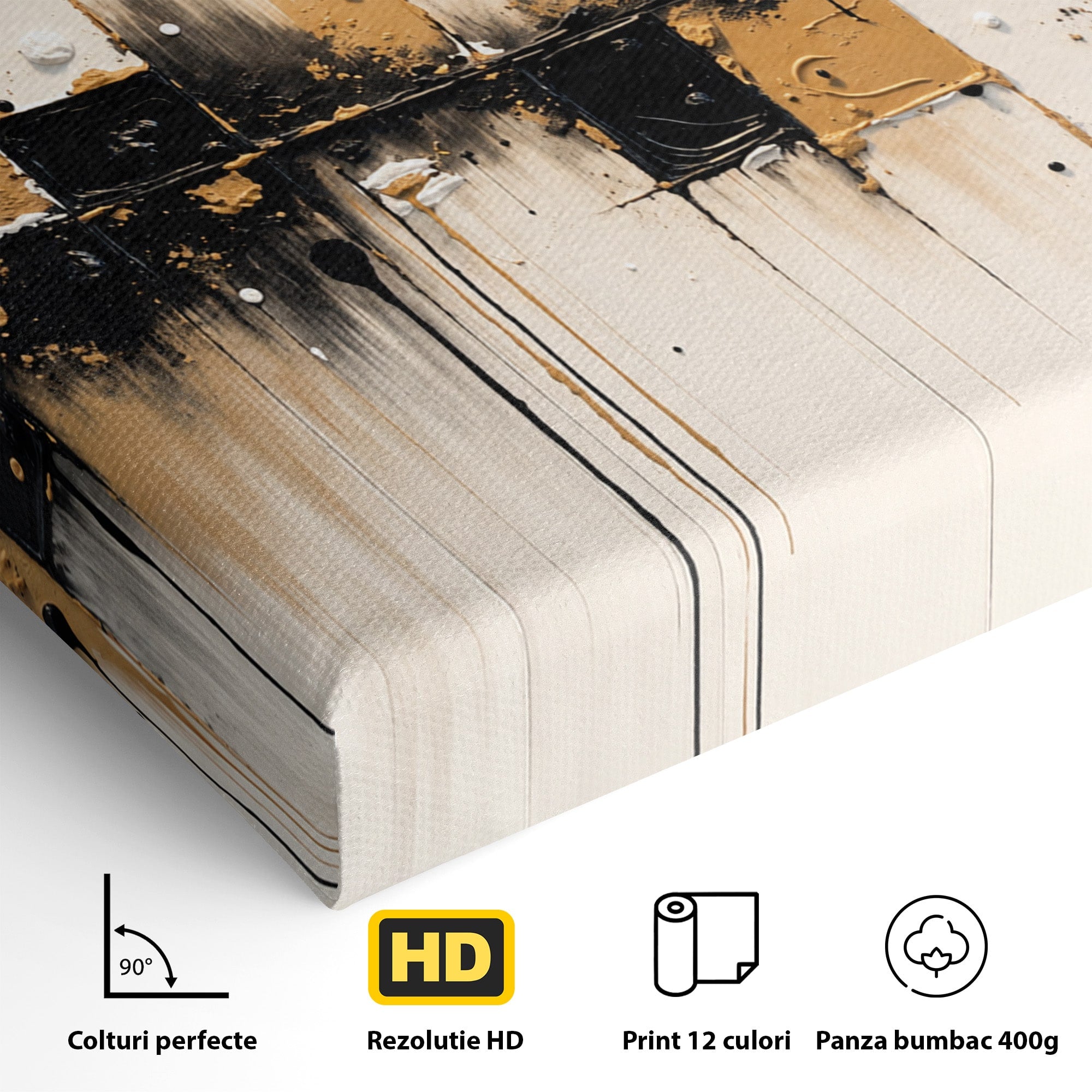 Tablou Canvas Premium LuxCanva® C1328, Abstractie Eleganta, Abstractie, Modern, Arta Contemporana, Textura, Living, Birou, Culori Vibrante