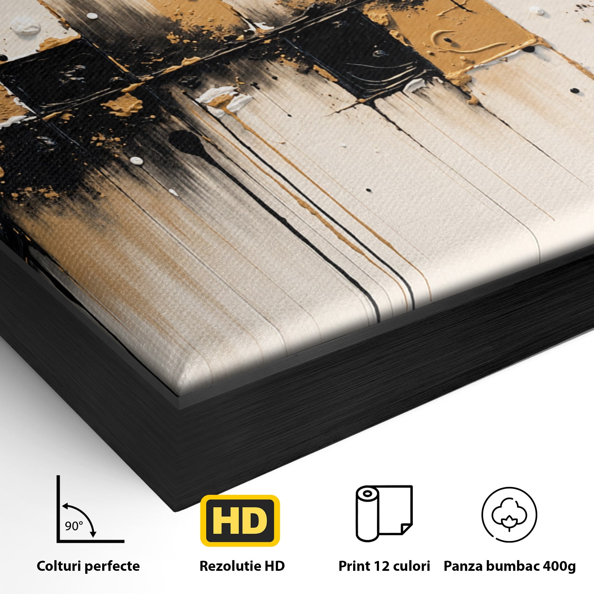 Tablou Canvas Premium LuxCanva® C1328, Abstractie Eleganta, Abstractie, Modern, Arta Contemporana, Textura, Living, Birou, Culori Vibrante