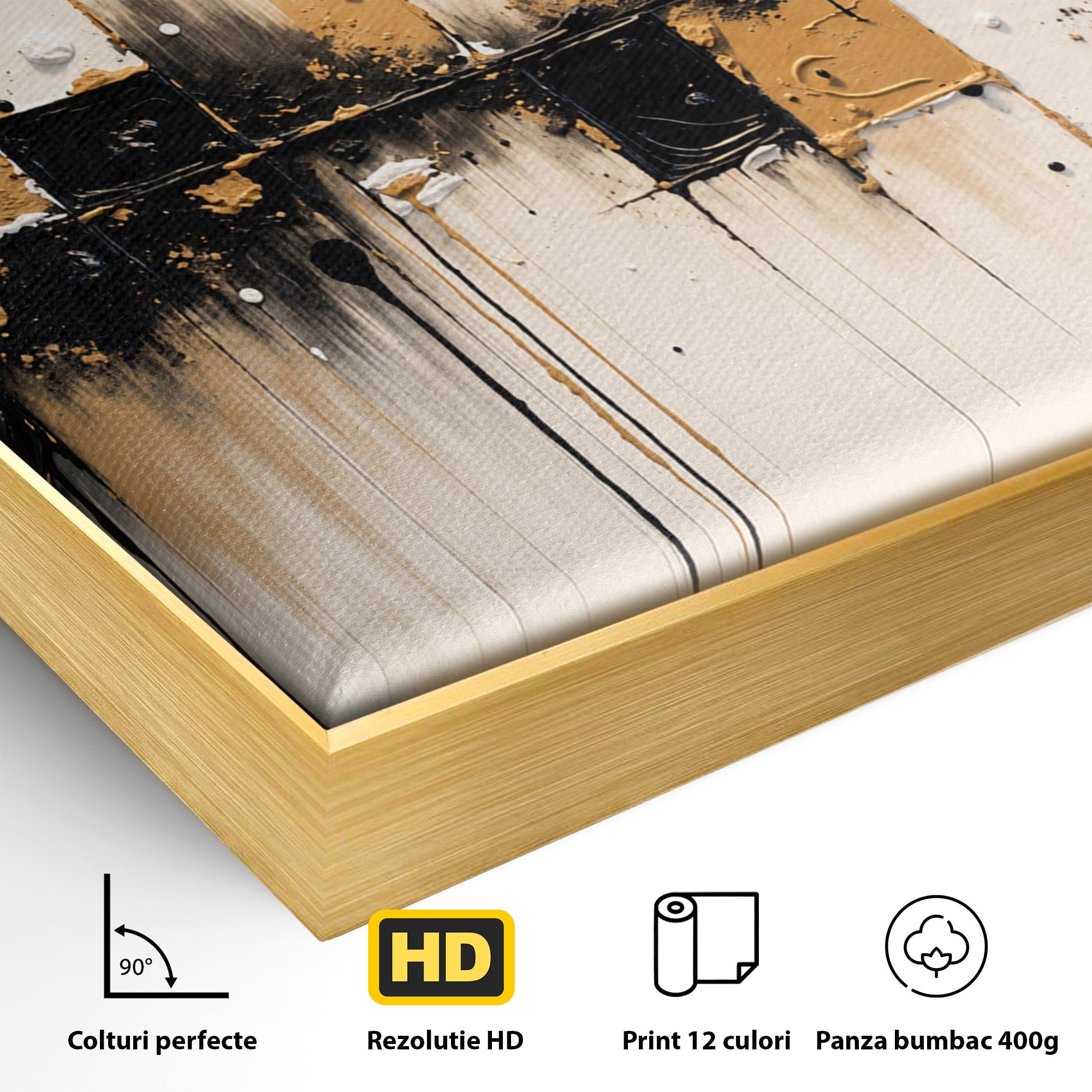 Tablou Canvas Premium LuxCanva® C1328, Abstractie Eleganta, Abstractie, Modern, Arta Contemporana, Textura, Living, Birou, Culori Vibrante