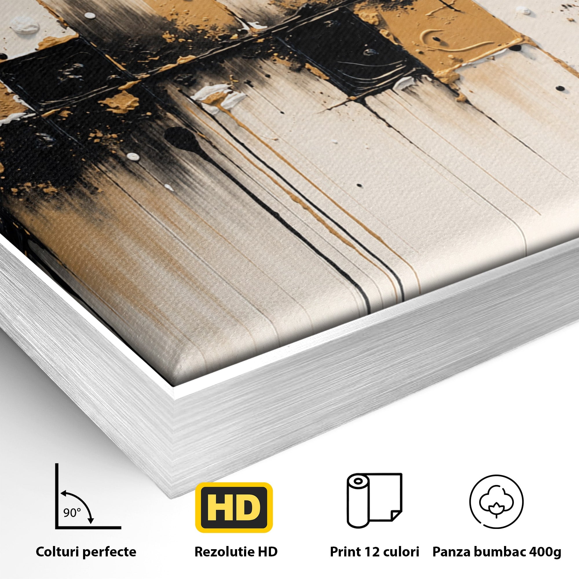 Tablou Canvas Premium LuxCanva® C1328, Abstractie Eleganta, Abstractie, Modern, Arta Contemporana, Textura, Living, Birou, Culori Vibrante