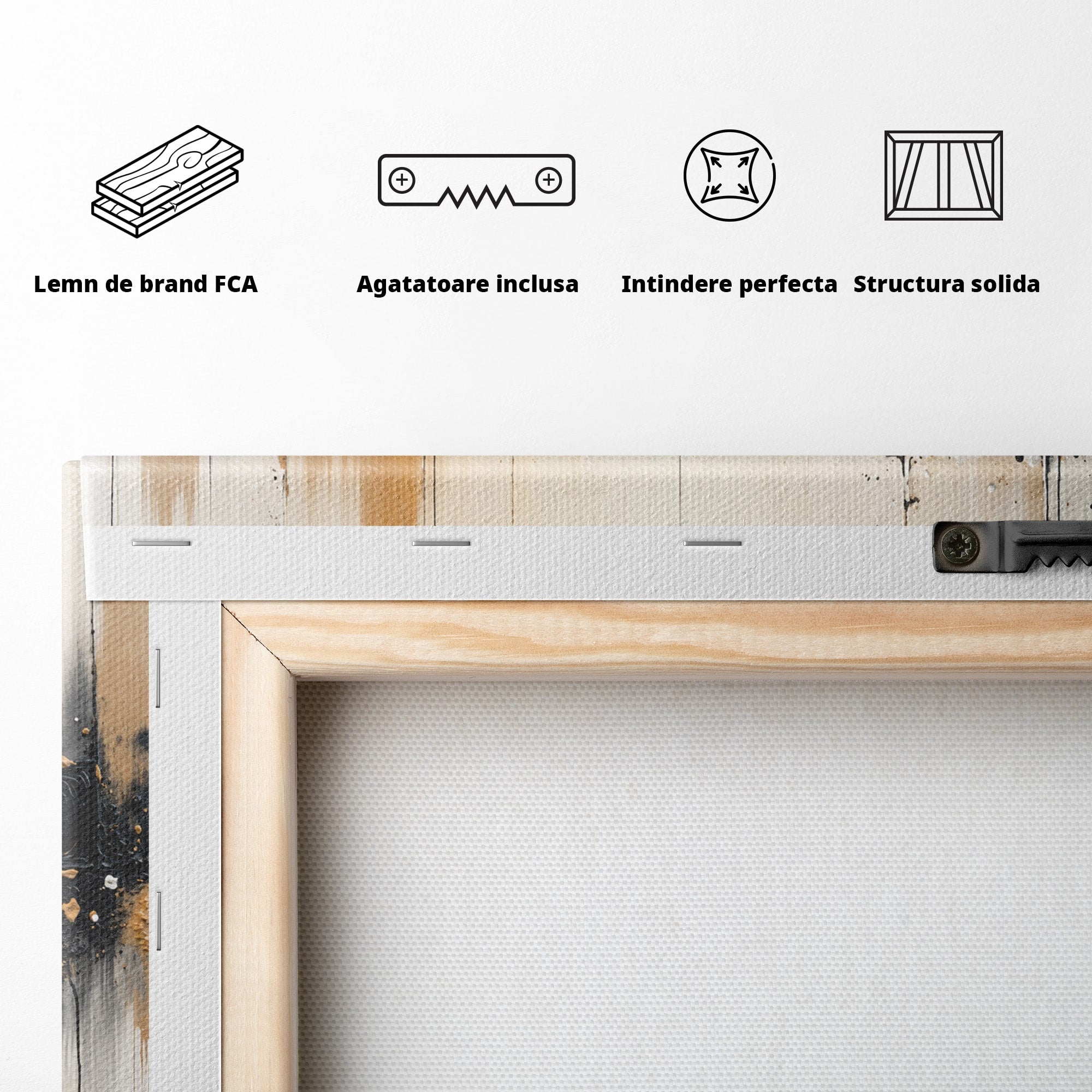 Tablou Canvas Premium LuxCanva® C1328, Abstractie Eleganta, Abstractie, Modern, Arta Contemporana, Textura, Living, Birou, Culori Vibrante