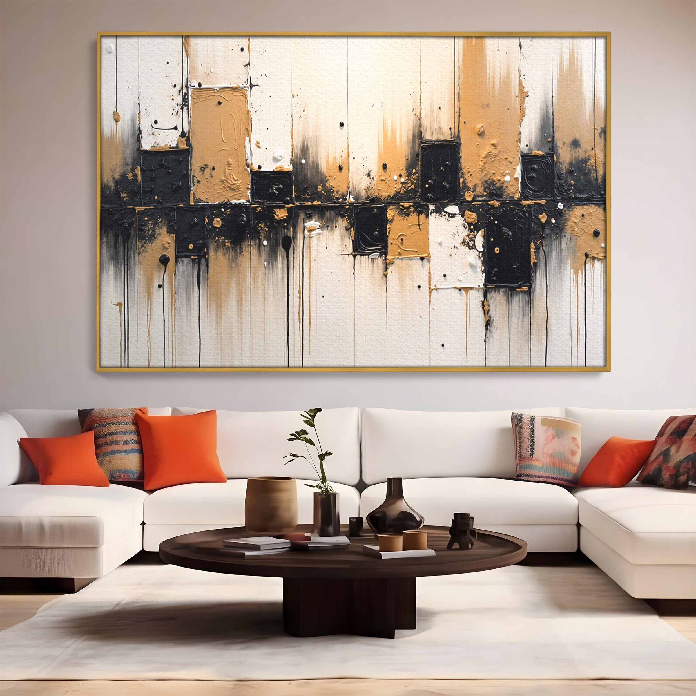 Tablou Canvas Premium LuxCanva® C1328, Abstractie Eleganta, Abstractie, Modern, Arta Contemporana, Textura, Living, Birou, Culori Vibrante
