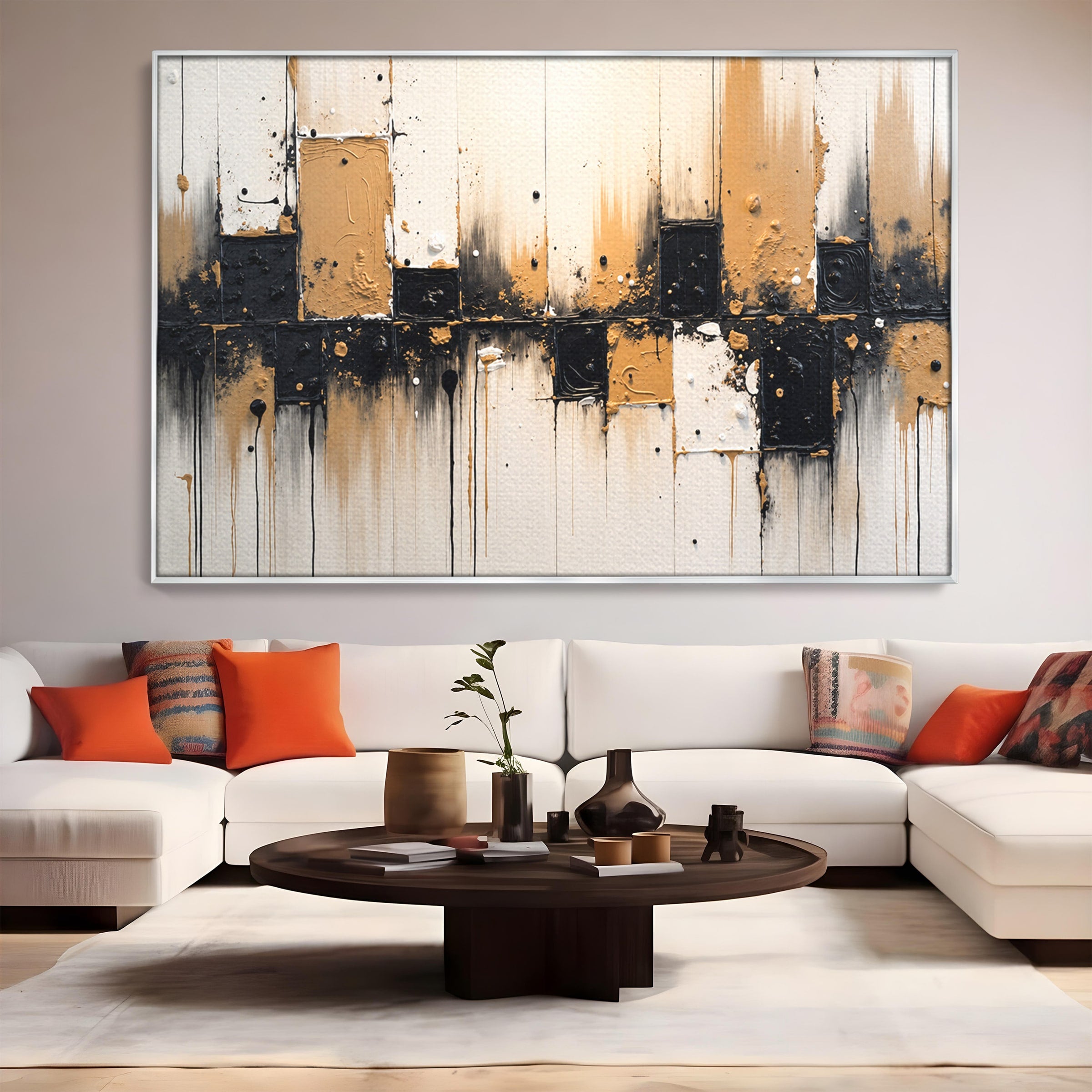 Tablou Canvas Premium LuxCanva® C1328, Abstractie Eleganta, Abstractie, Modern, Arta Contemporana, Textura, Living, Birou, Culori Vibrante