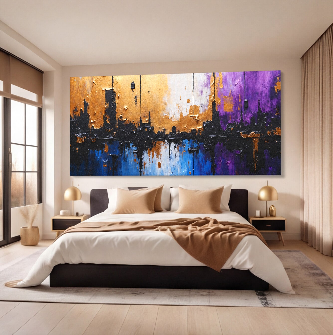 Tablou Canvas Premium LuxCanva® C1329, Orasul Abstract, Oras, Abstract, Peisaj Urban, Modern, Living, Culori Vibrante