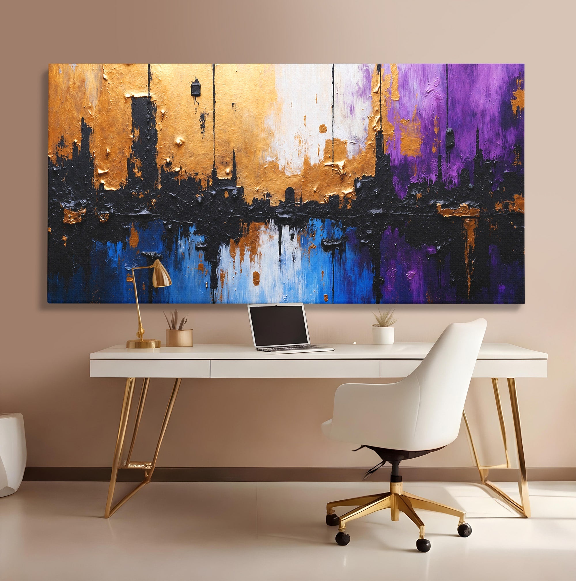 Tablou Canvas Premium LuxCanva® C1329, Orasul Abstract, Oras, Abstract, Peisaj Urban, Modern, Living, Culori Vibrante